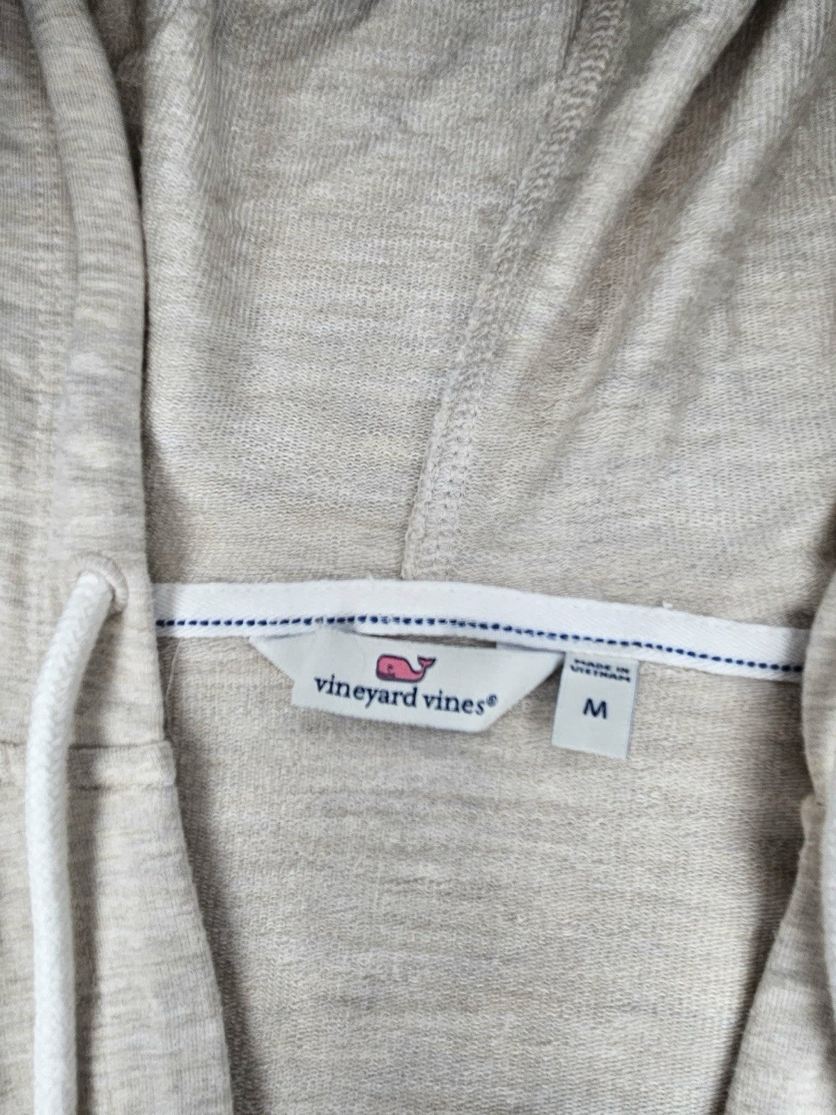 Vineyard Vines Women’s Hoodie Lightweight V-Neck Pullover Beige Size M
