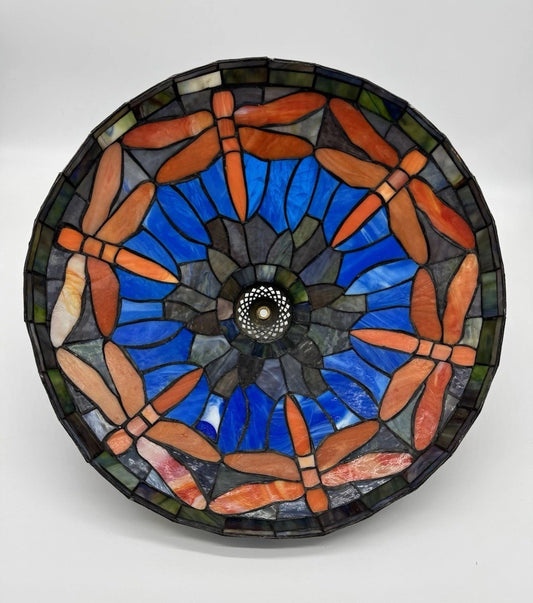Antique Tiffany Studios Reproduction Red Dragonfly leaded glass Lamp Shade