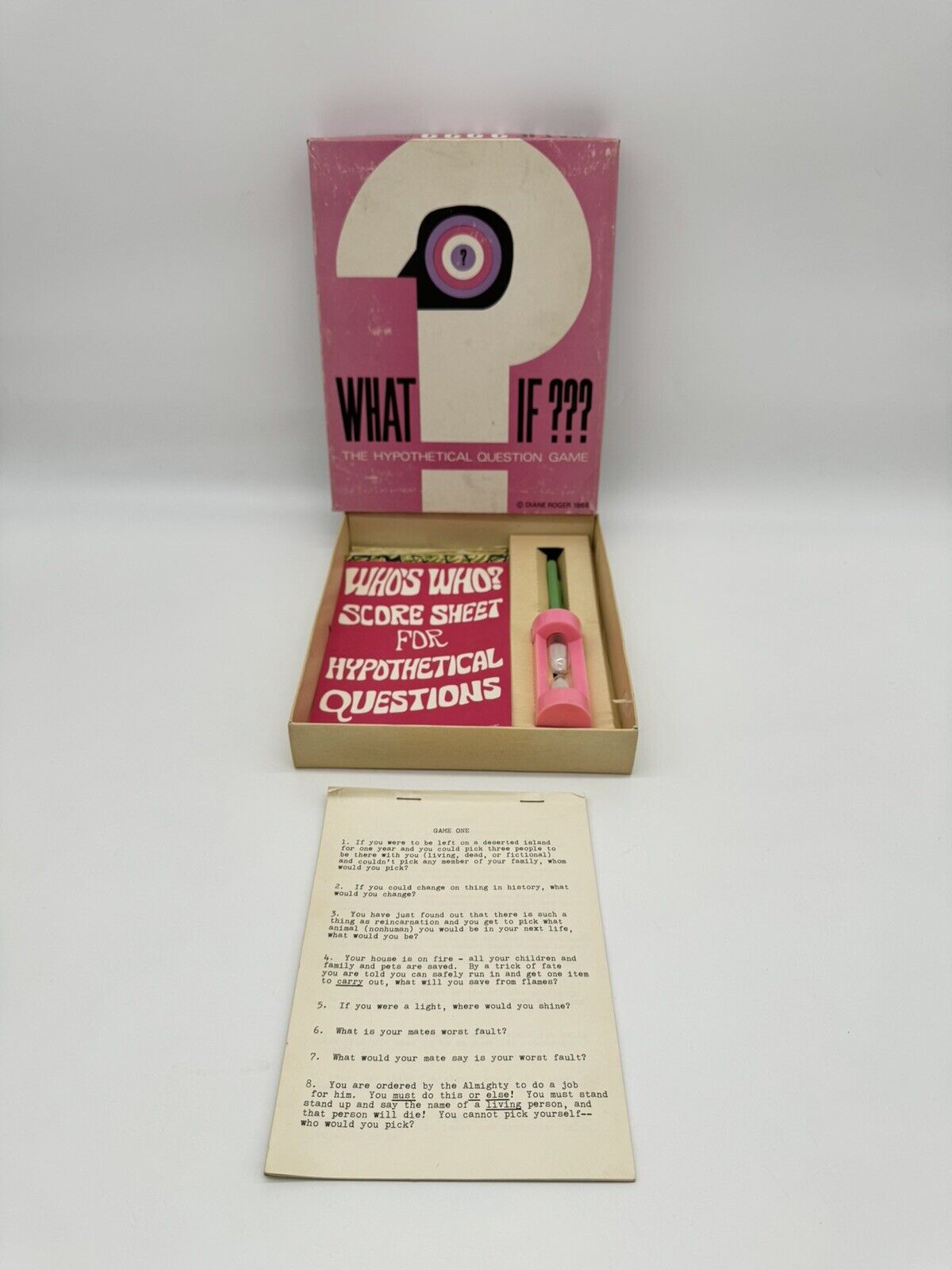 Vintage 1968 Diane Roger Game- WHAT IF ????-Hypothetical Questions Teen & Adults