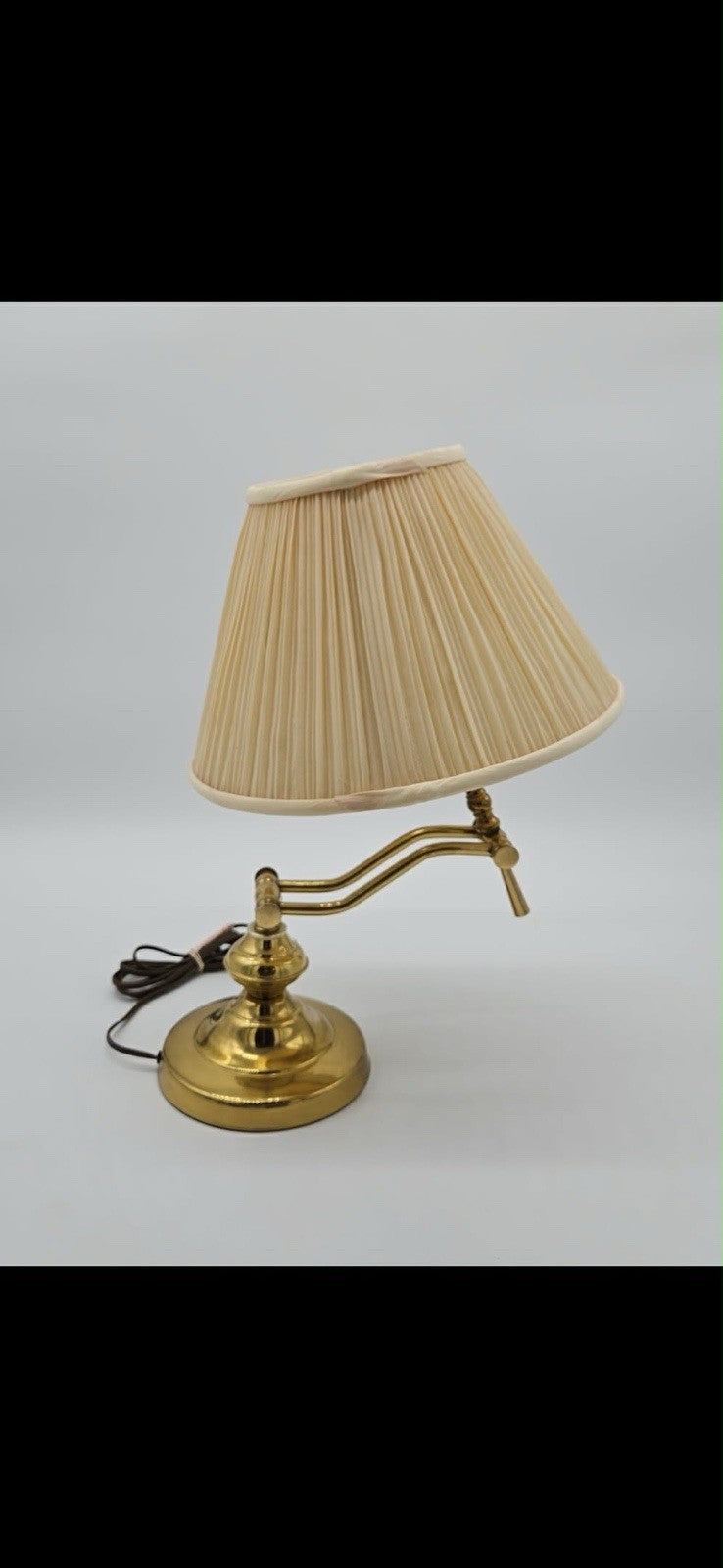 Vintage Articulating Brass Swing Arm Work Desk Study Lamp Light Piano MCM Deco
