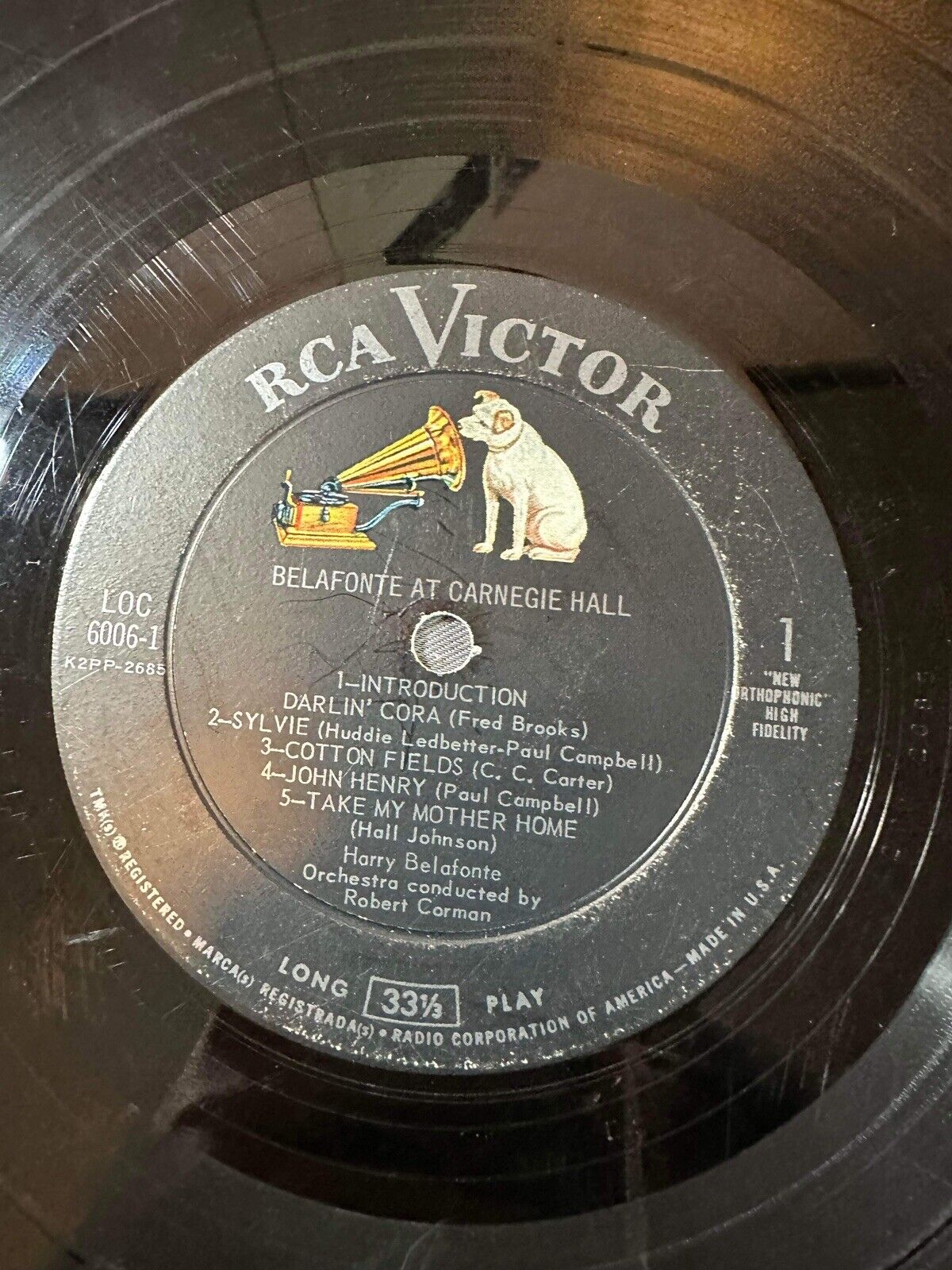 Harry Belafonte At Carnegie Hall Vinyl 2 LP RCA LOC-6006 1st Pressing Day O Mono