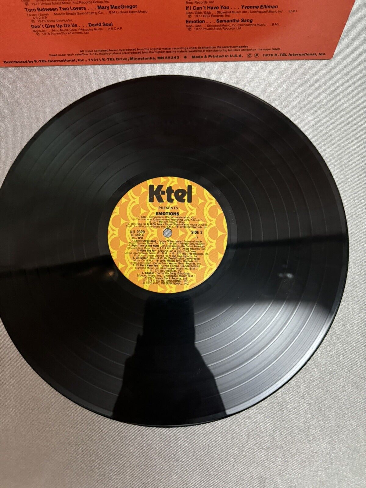 Emotions Today's Love Hits All Originals Various Artists LP Vinyl 1978 NU 9390