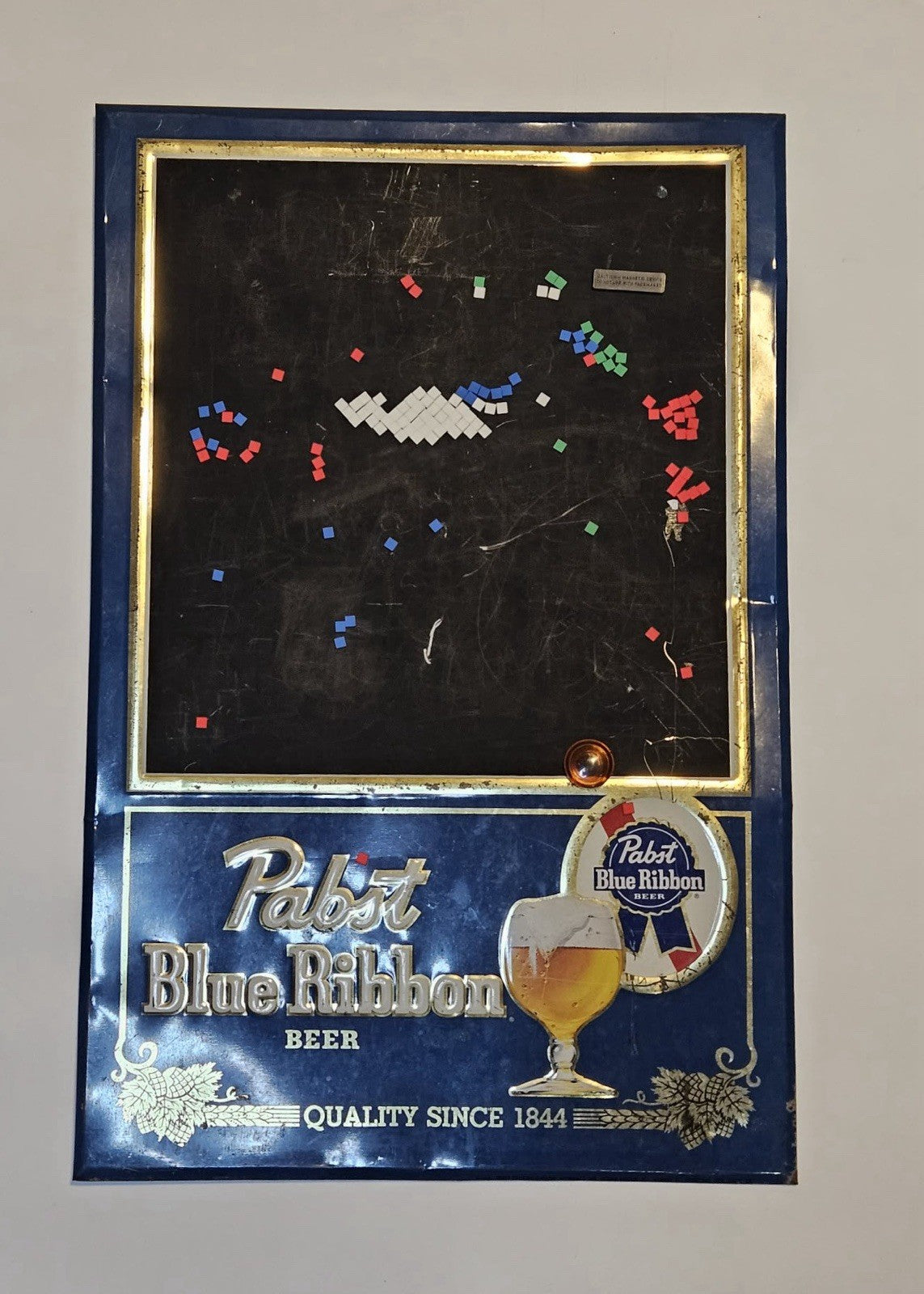 Vintage Pabst Blue Ribbon Beer Chalkboard Sign
