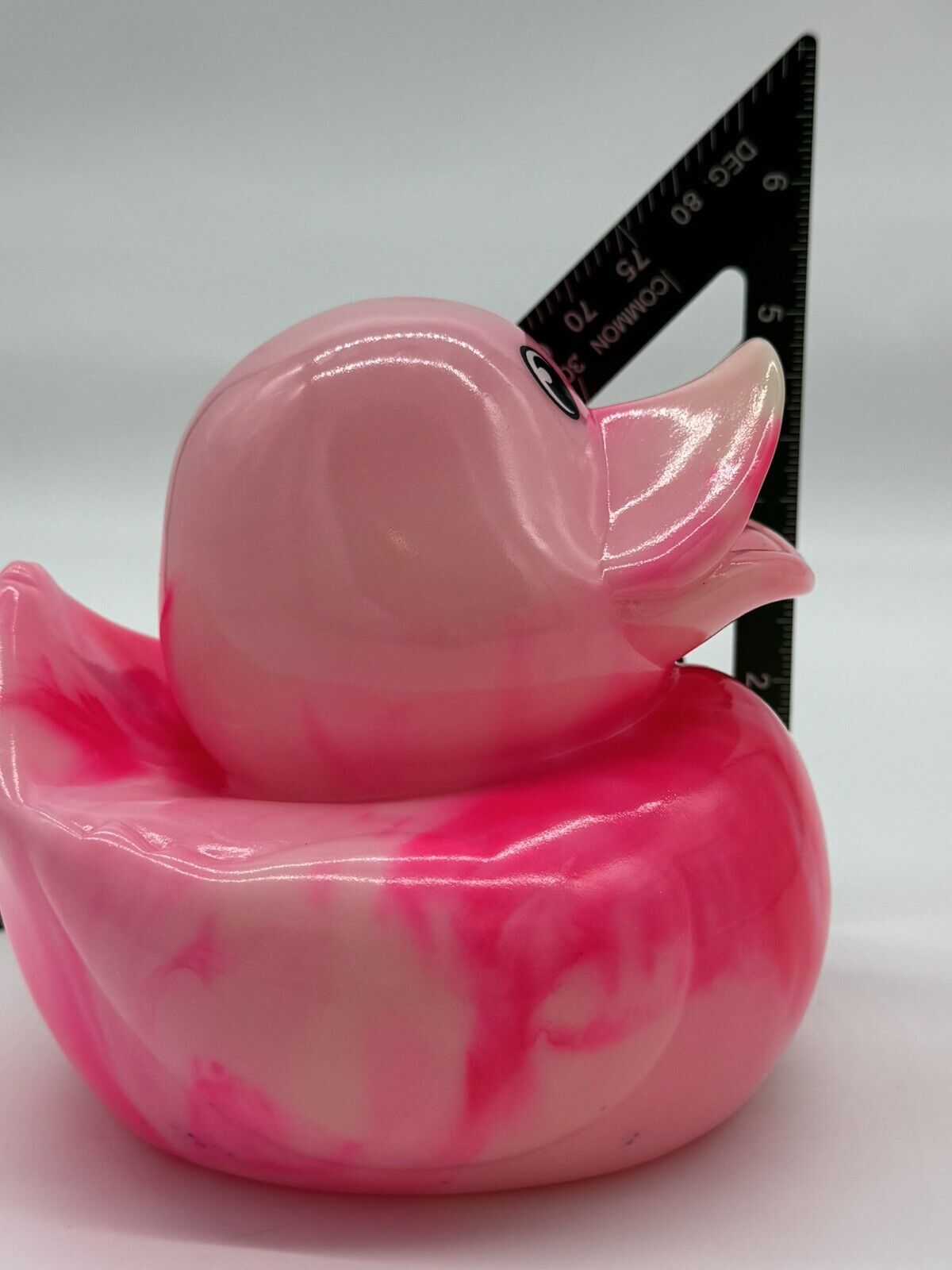 Rare Large 5" Rubber Duck Toy Collectible, Marble Pink Tie-Dye Color 005