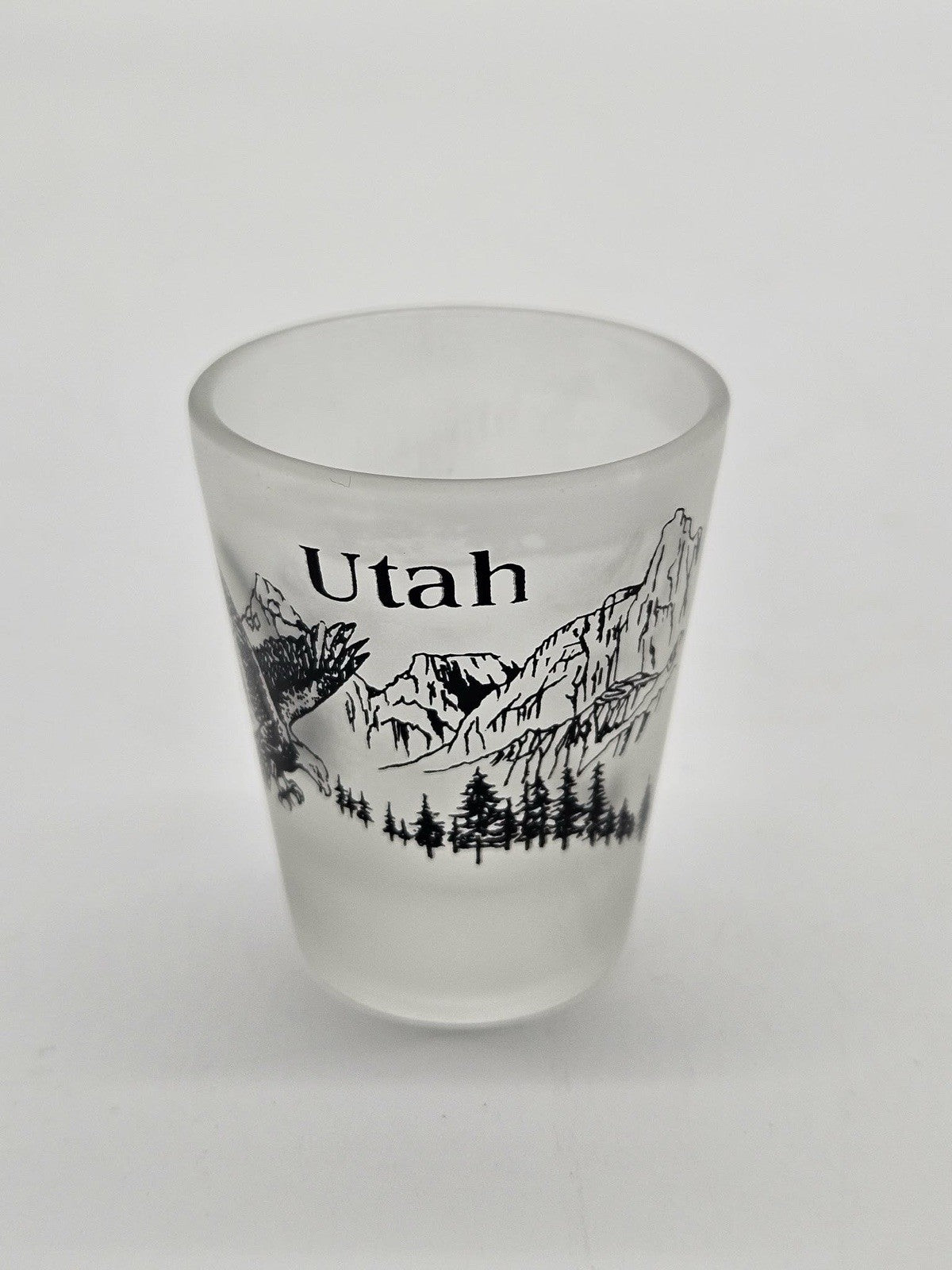 Utah Mountains Eagle Frosted Souvenir Shot Glass