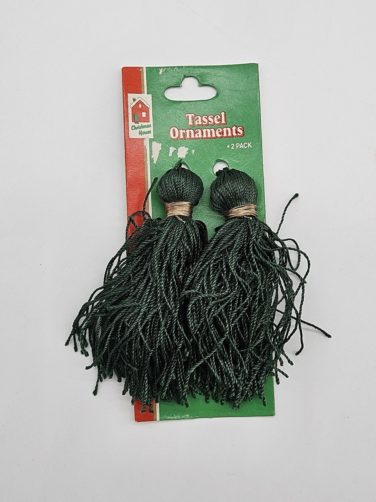 Green Tassel Christmas Tree Ornaments 2 Pack