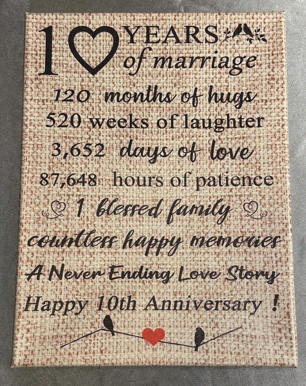 Lencenser 10th Wedding Anniversary Decorations - 16"L x 12"W MHD
