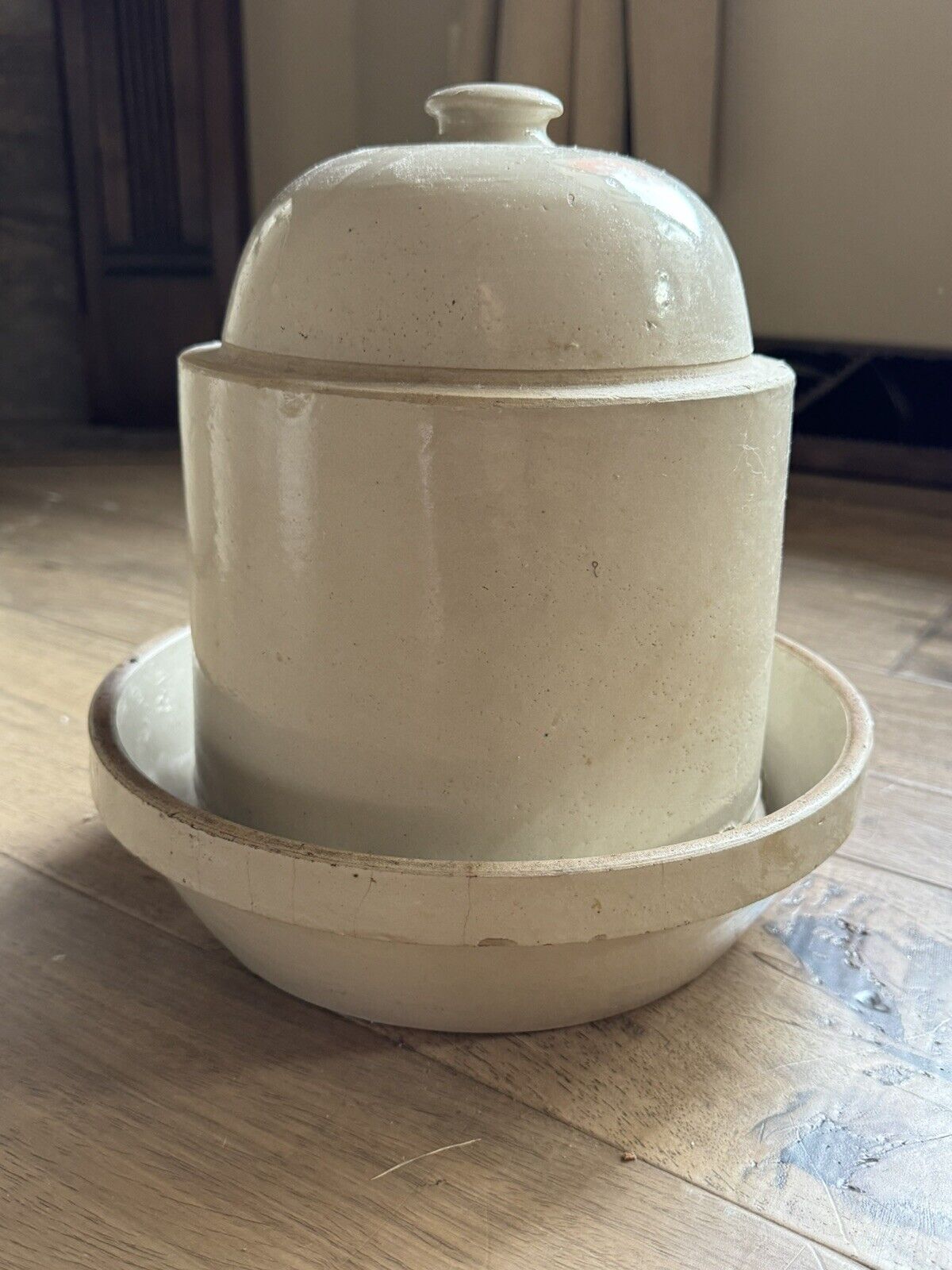 Red Wing Pottery Chicken Drinking Fount And Feeder Crock Tray