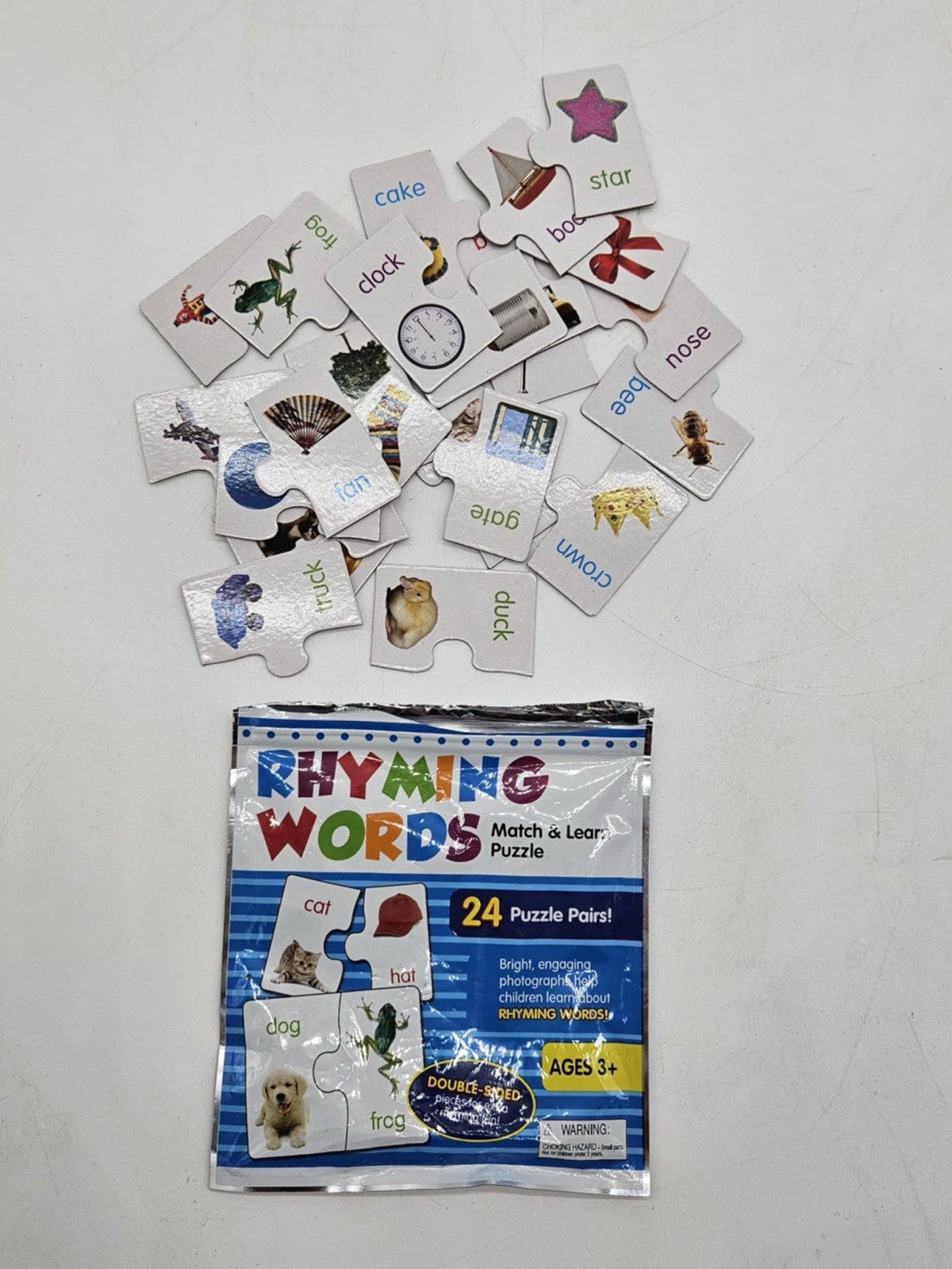 Rhyming Words Match & Learn Puzzle Game Creative Teaching Materials Age 3+ Fast