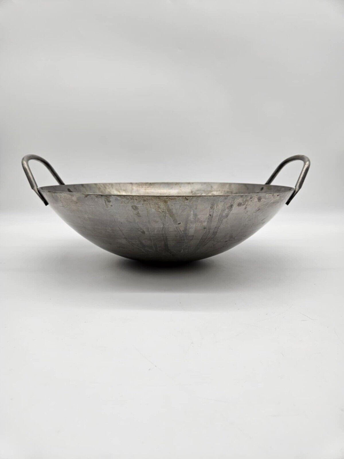 Rare Carbon Steel 14” Atlas Metal Spinning Co. Wok 3 Piece Stir Fry Cookware Set