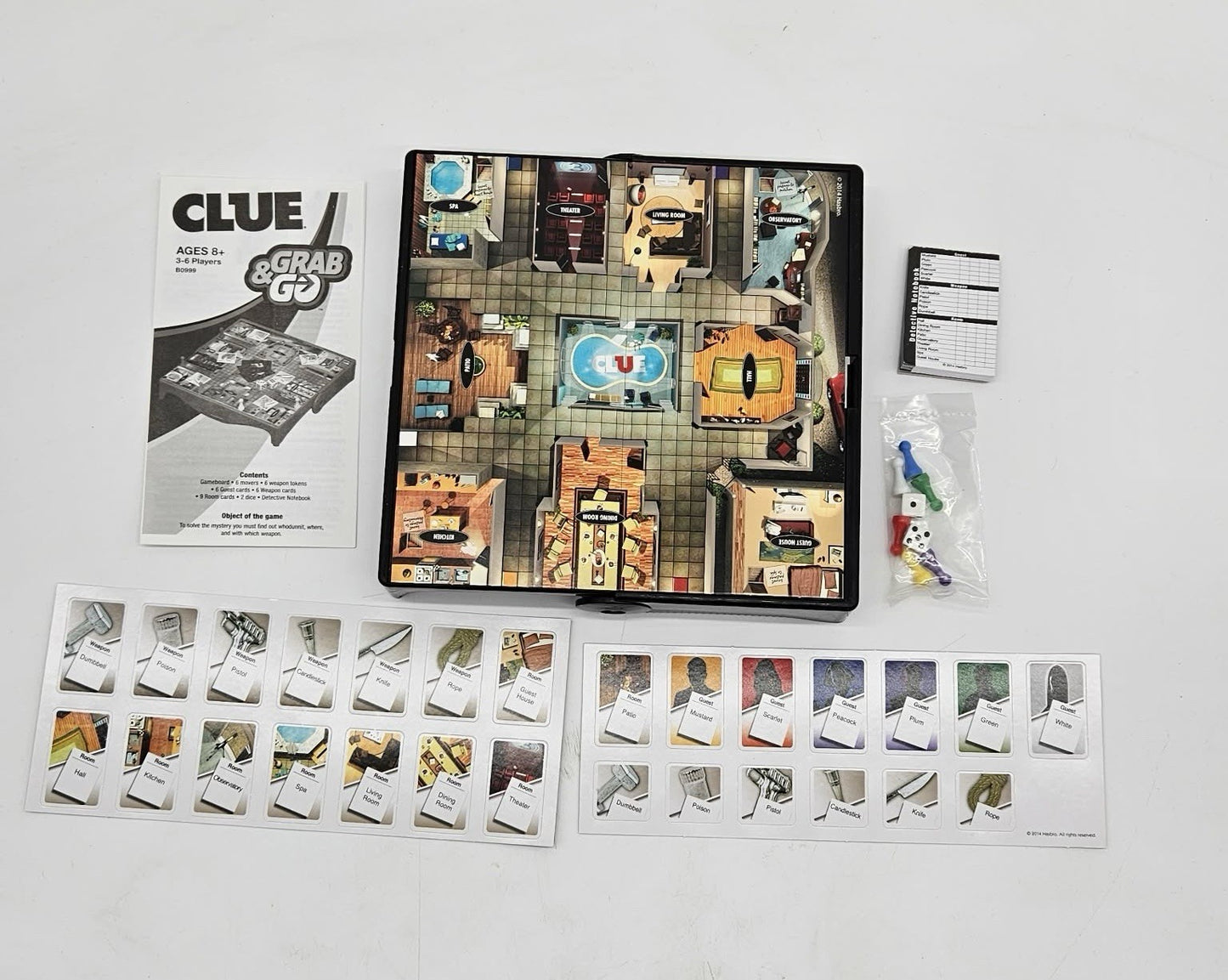 Clue Grab and Go Travel Edition Board Game Hasbro Gaming 2014 Never Played