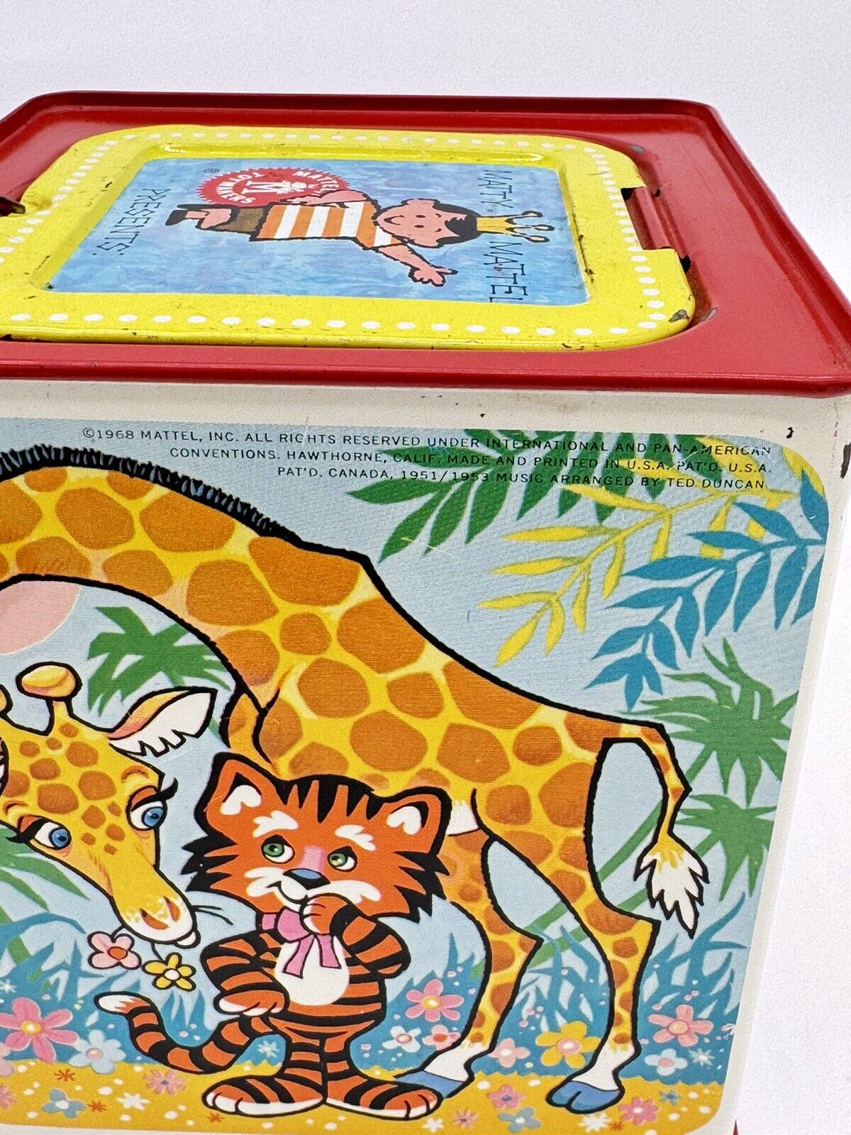 Timmy Tiger Music Box Matty Mattel Vintage 60's ~ EXCELLENT CONDITION!