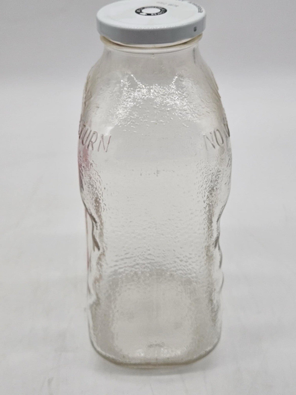 Tropicana Orange Juice Glass 54oz Bottle Vintage Made In USA Empty With Original