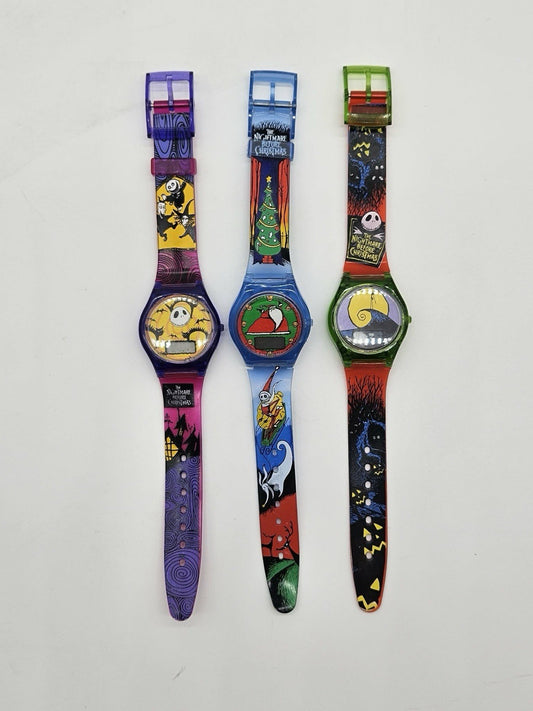 VTG Set of 3 Burton's Nightmare Before Christmas Watches 90's BurgerKing