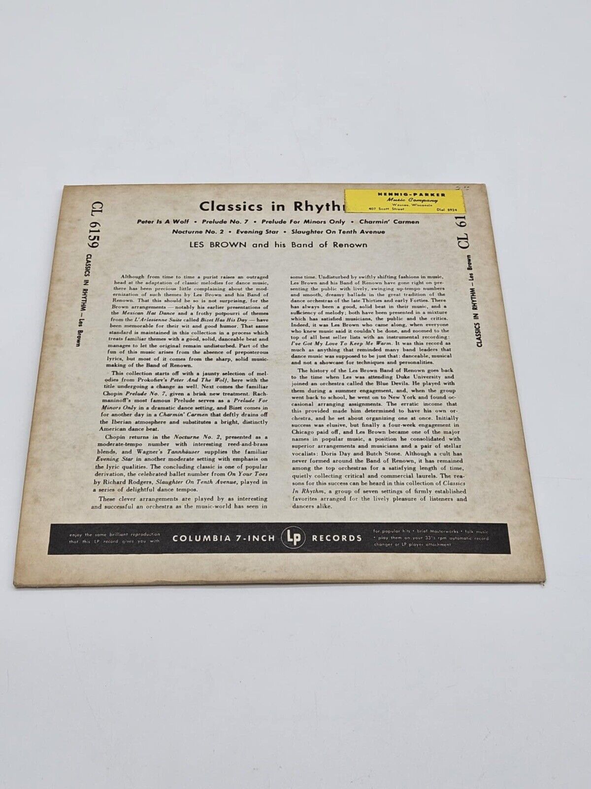 Les Brown Classics In Rhythm 10" 33 RPM EP COLUMBIA CL-6159 Peter Is A Wolf