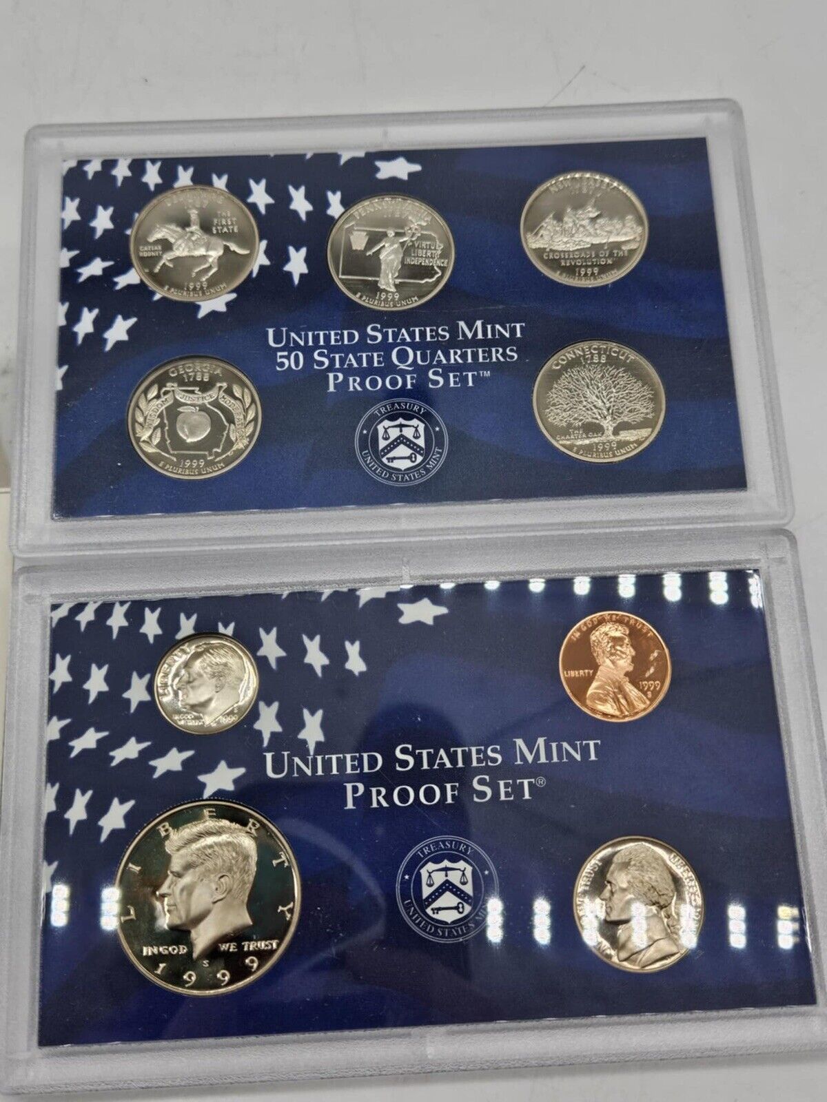 Lot of 3 Uncirculated 1999 Coins Clad Proof Set U.S. Mint  (JB01)