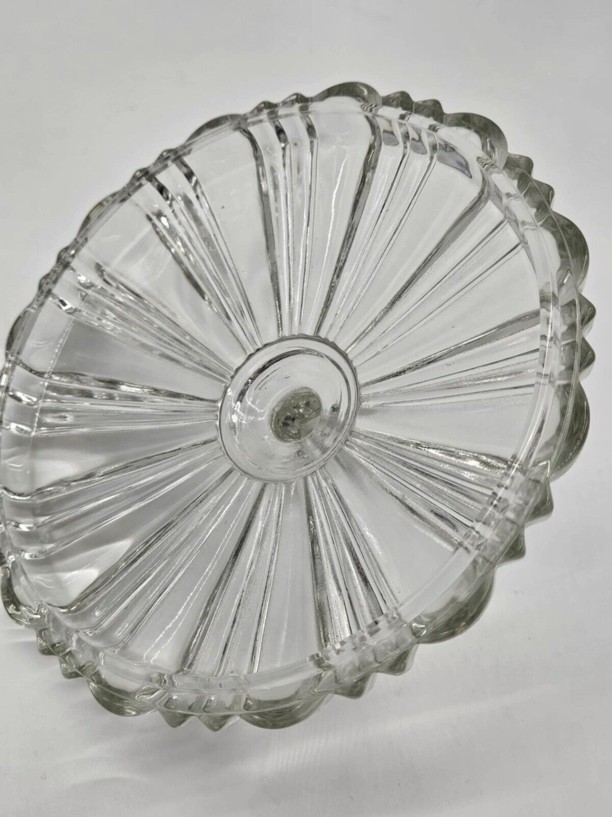 Vintage Anchor Hocking Clear Glass Spider Web Old Cafe Lidded Candy Nut Dish