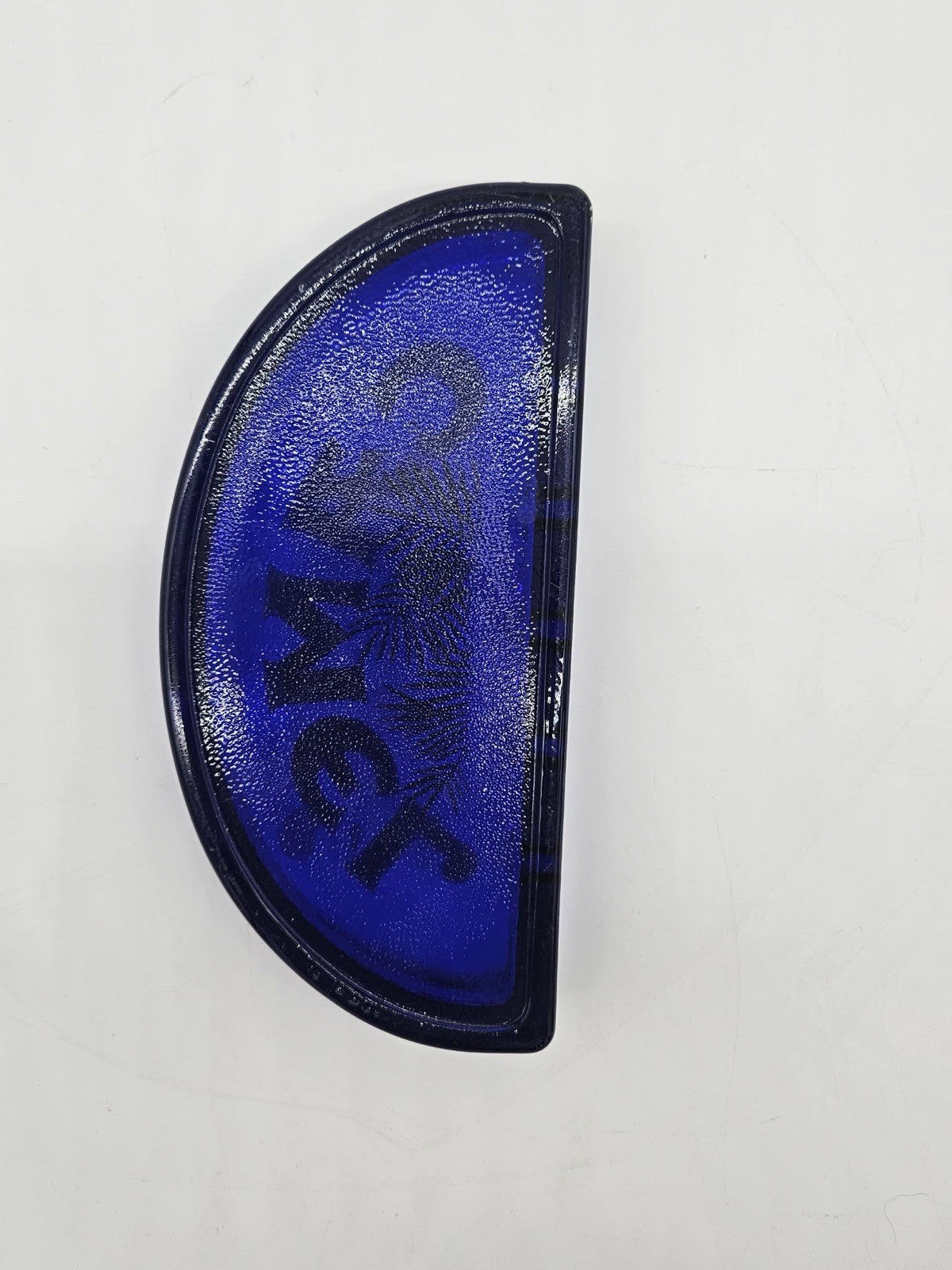 Camel Cobalt Blue Ashtray Glass Vintage Half Moon