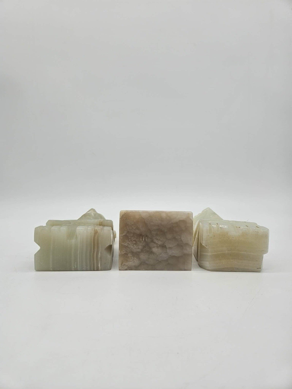 Vintage Onyx Marble Moai Figures & Alhonsa Peru Desk Set