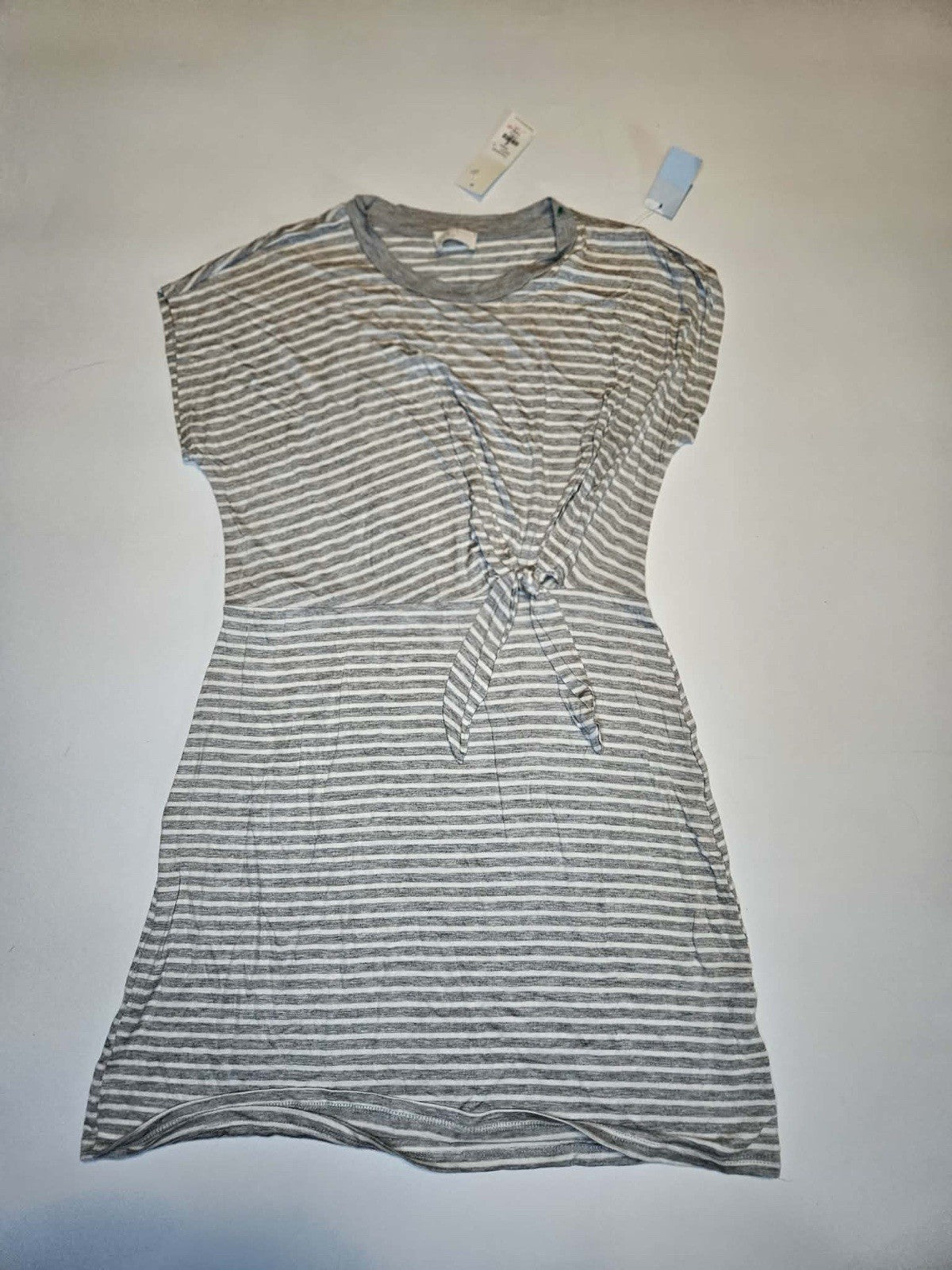 Francesca’s Gray & White Striped Tie-Front Dress Women’s Small