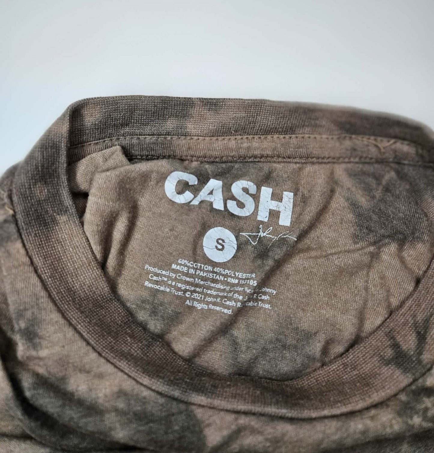 Johnny Cash “The Man in Black” Tie-Dye Long Sleeve Shirt Size S