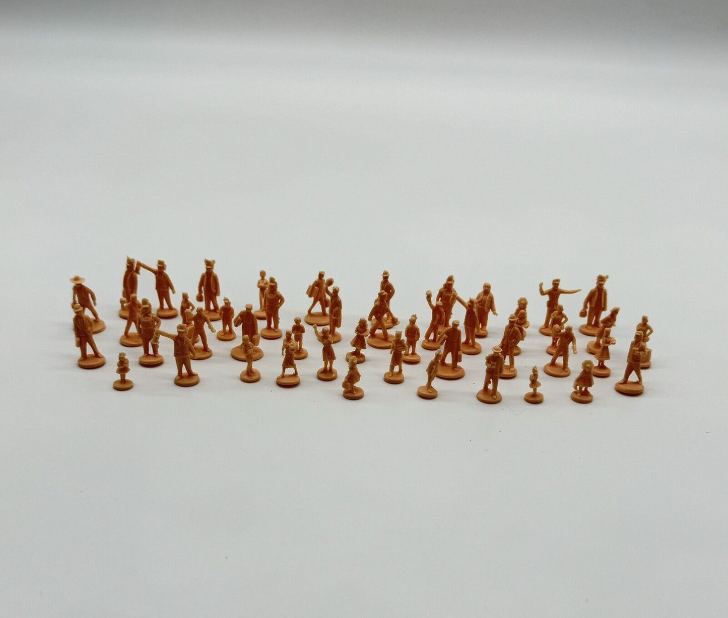HO Scale Bachmann Plasticville Unpainted Pink People Lot of 48 For Model Train