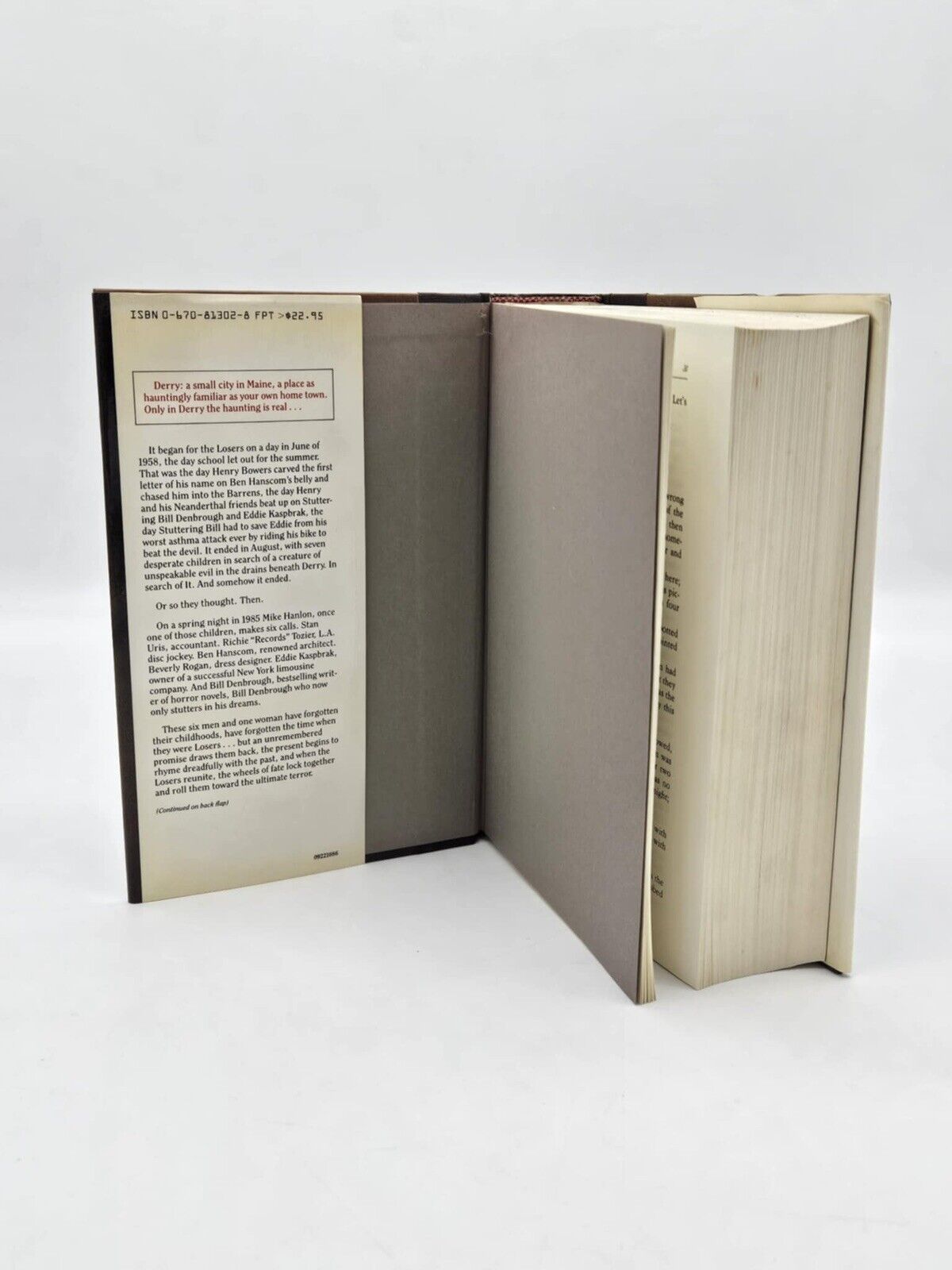 IT by Stephen King, True $22.95, First Edition 1st Print, Viking HCDJ, Good