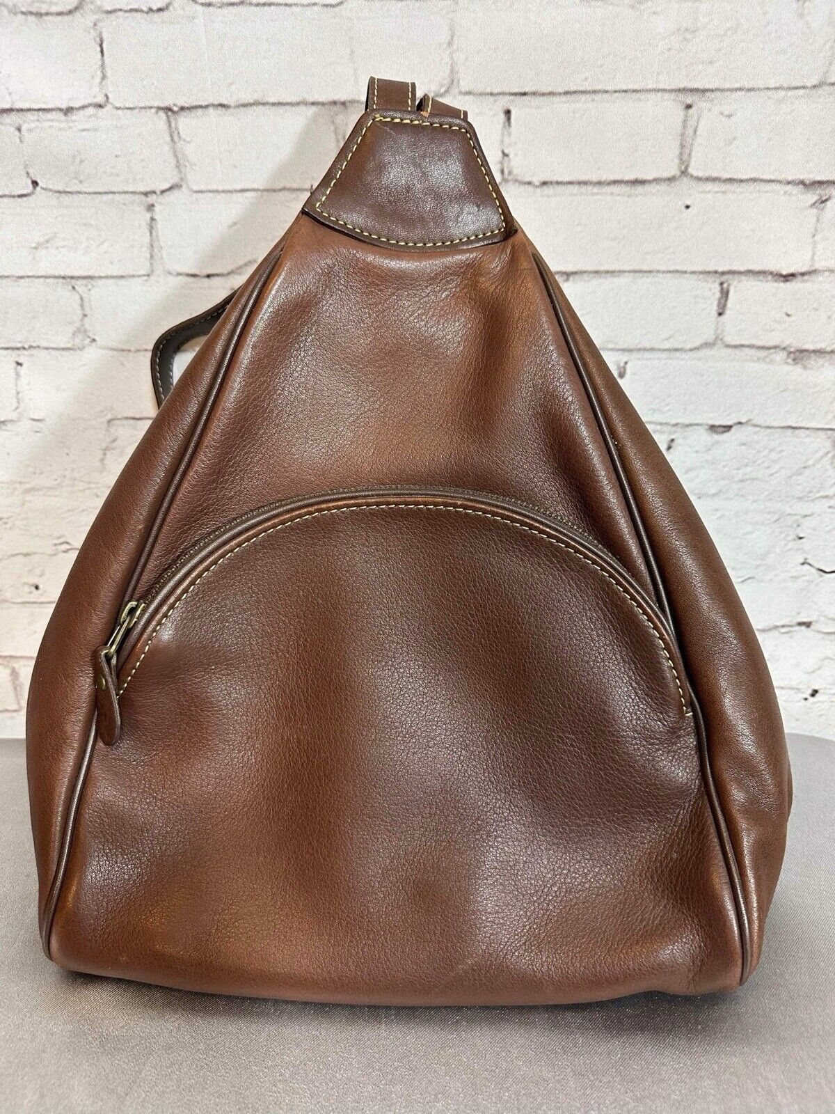 Vintage Gap Dark Chocolate Brown Genuine Leather Backpack 1990s JWL