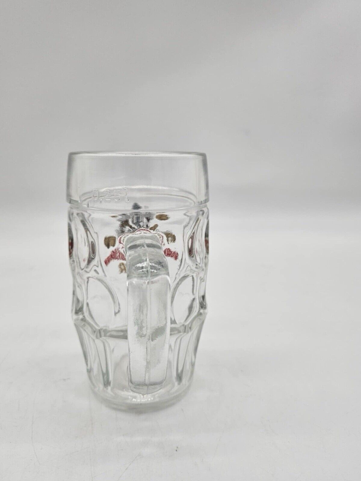 Dortmunder Union Bier Clear Thumbprint Glass Beer Mug 0.2L W Germany Vintage