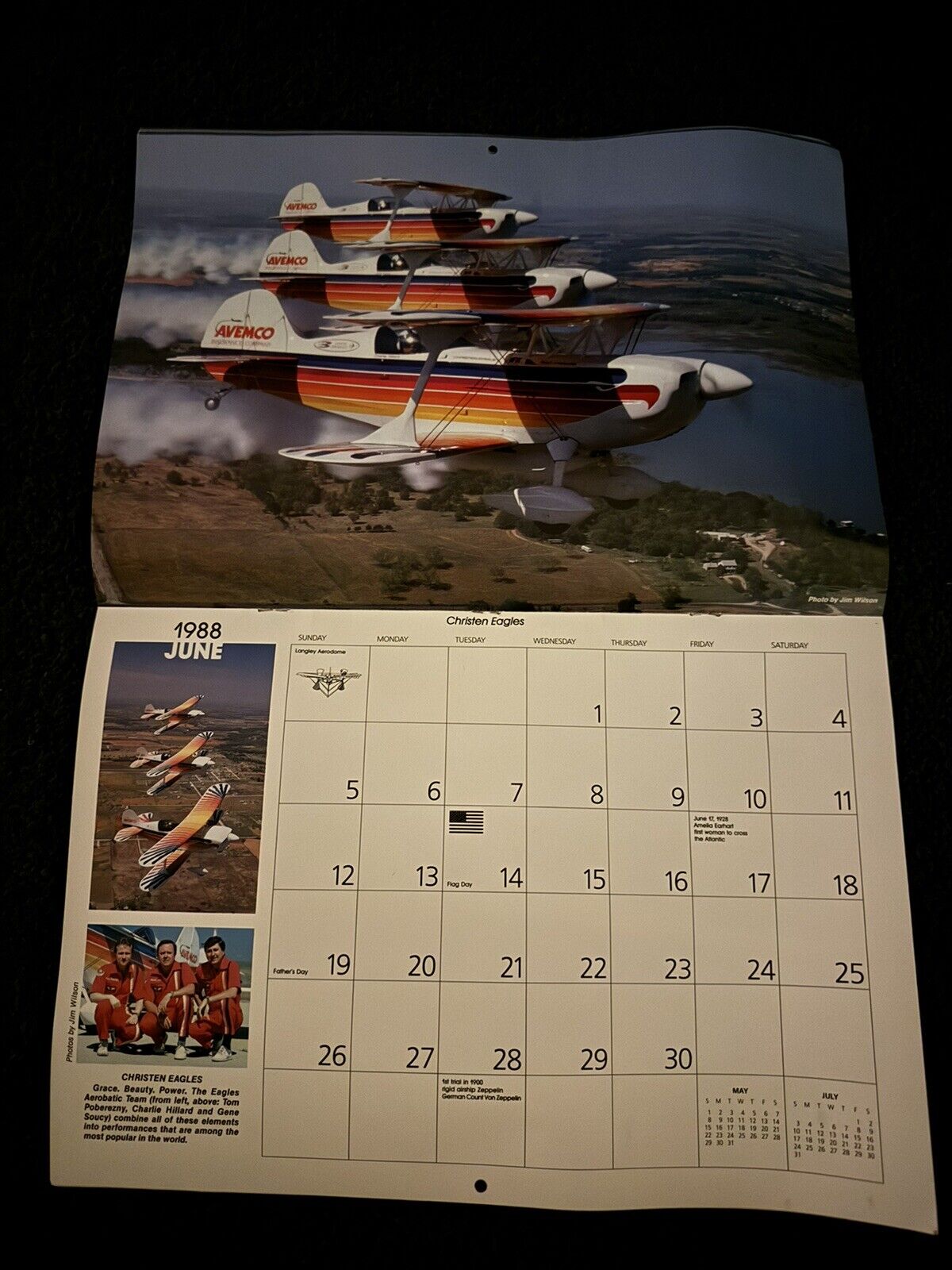 Vintage 1988 “The Spirit of Flight” EAA Calendar