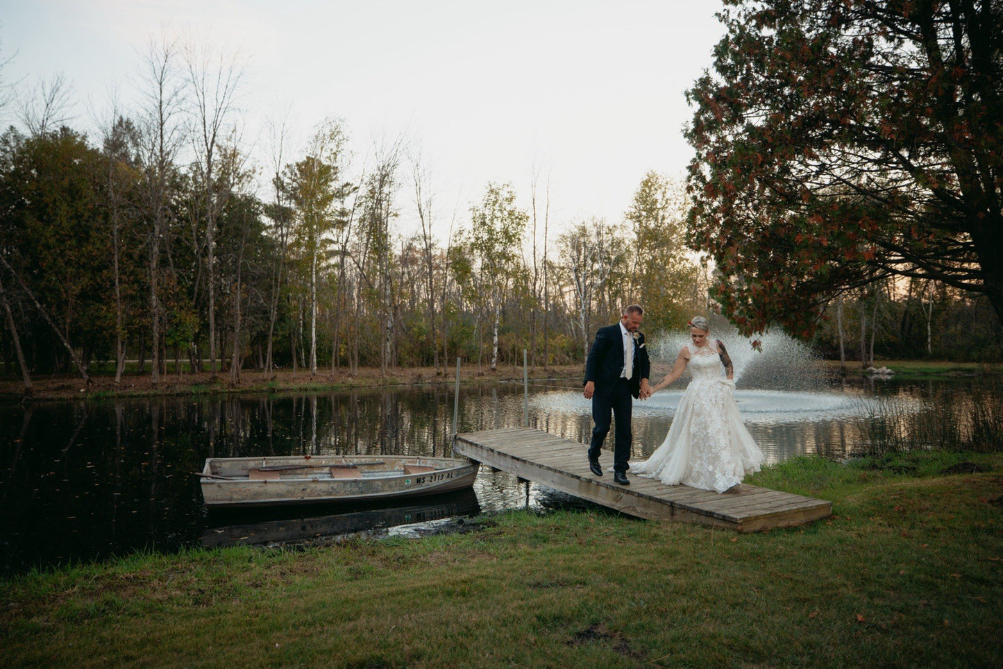 Size 6 - Oleg Cassini - Beaded Lace Wedding Gown - CWG780 - Champagne/Ivory