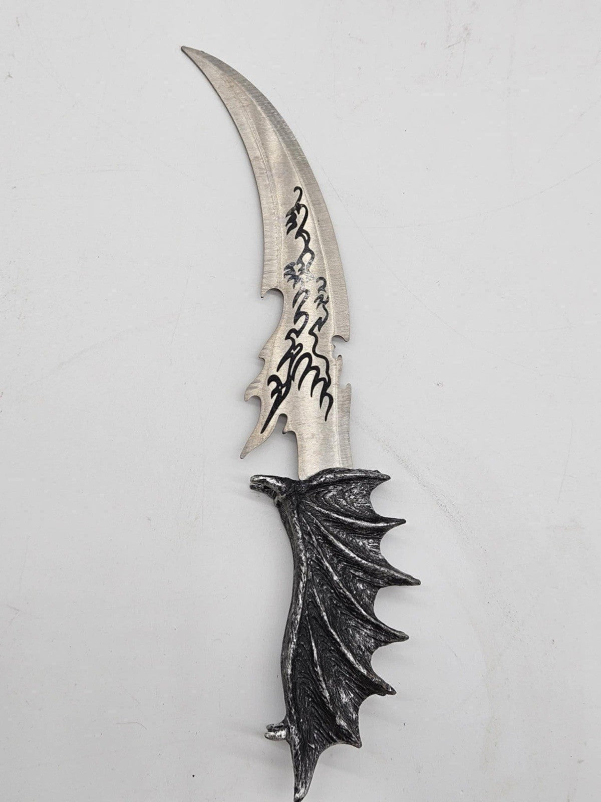 Large Dreamwork Fantasy Obsidian Dragon Statue With Fire Dagger Letter Opener