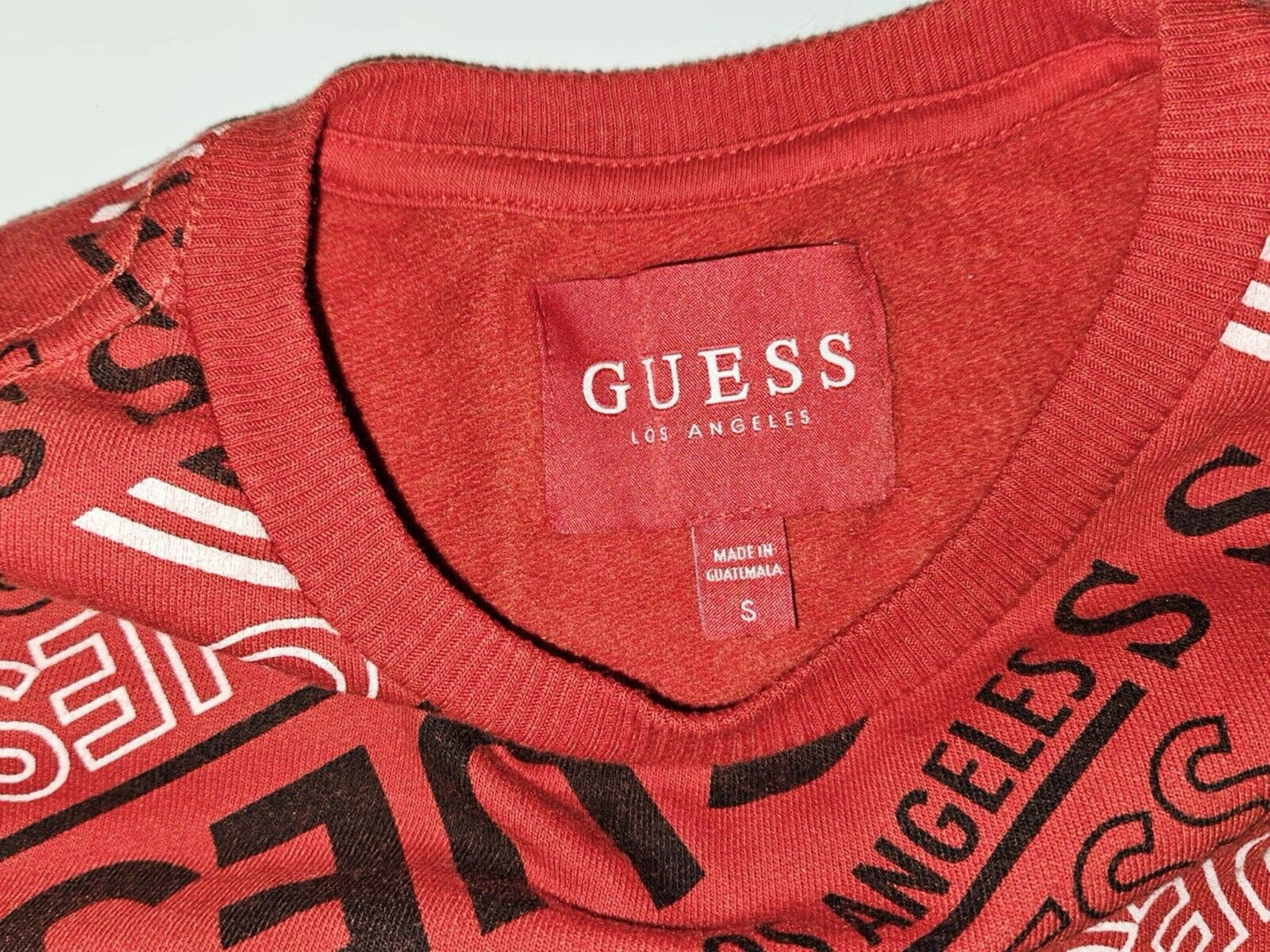 Vintage GUESS Jeans Sweatshirt All Over Print Logo Spell Out Size M