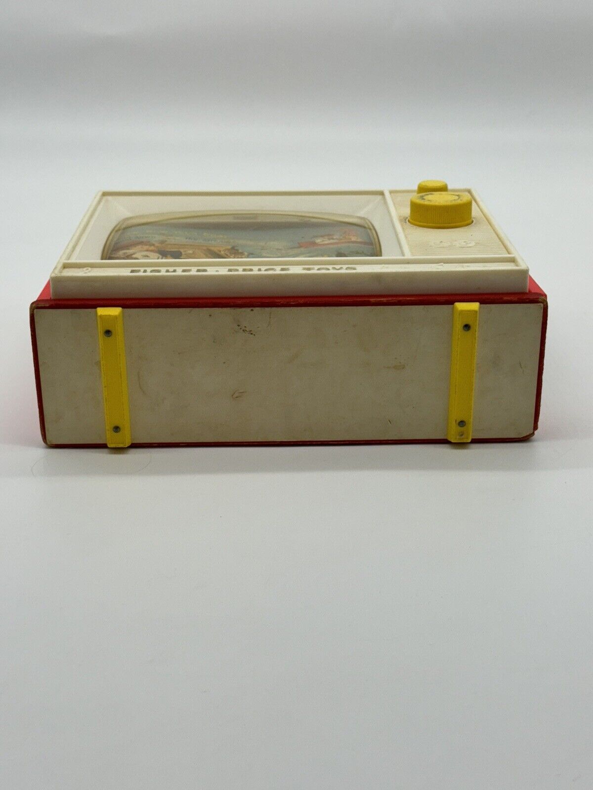 Vintage 1964 Fisher Price Toys GIANT SCREEN MUSIC BOX TV Two Tunes TV - Works