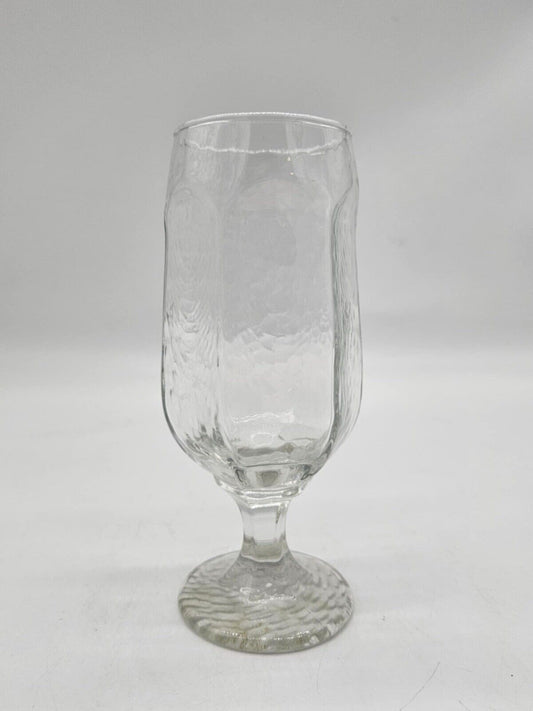VTG Libbey Chivalry 7” Beer Water Goblet Clear  Glass Textured Glass