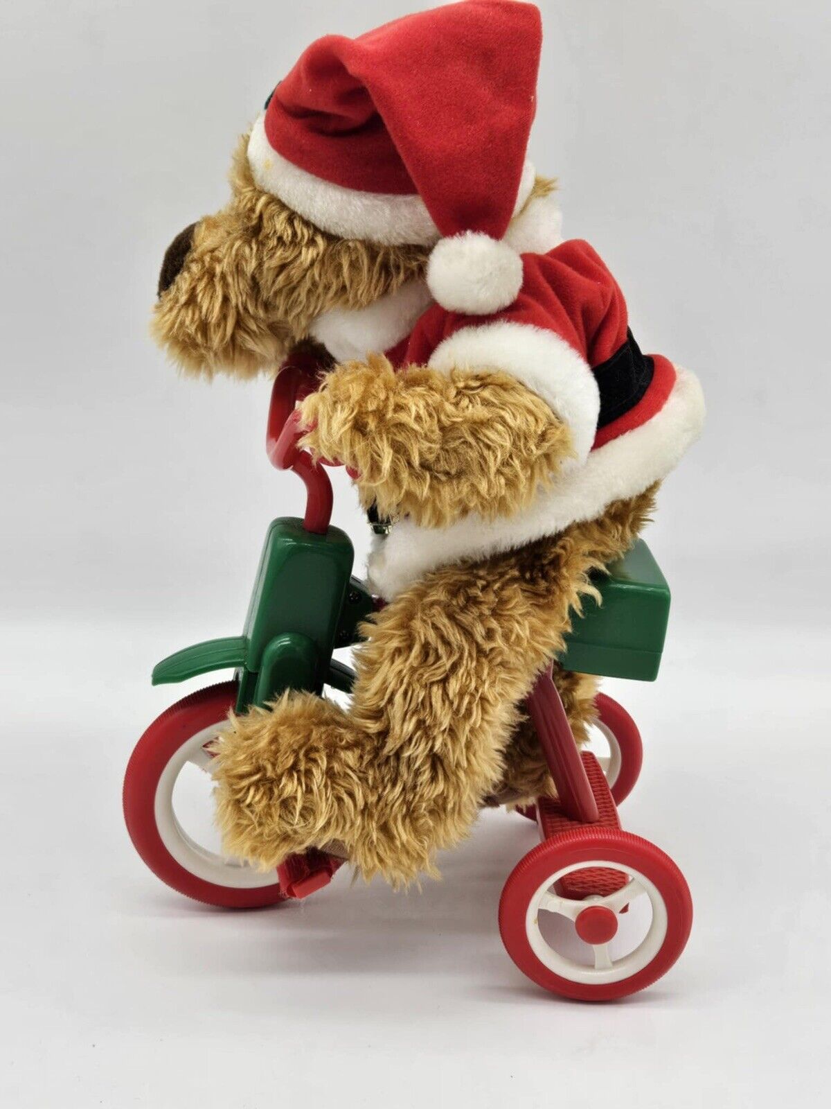 Musical Santa Bear On Bike 12 Songs Rides Tricycle Vtg 1997 AVON