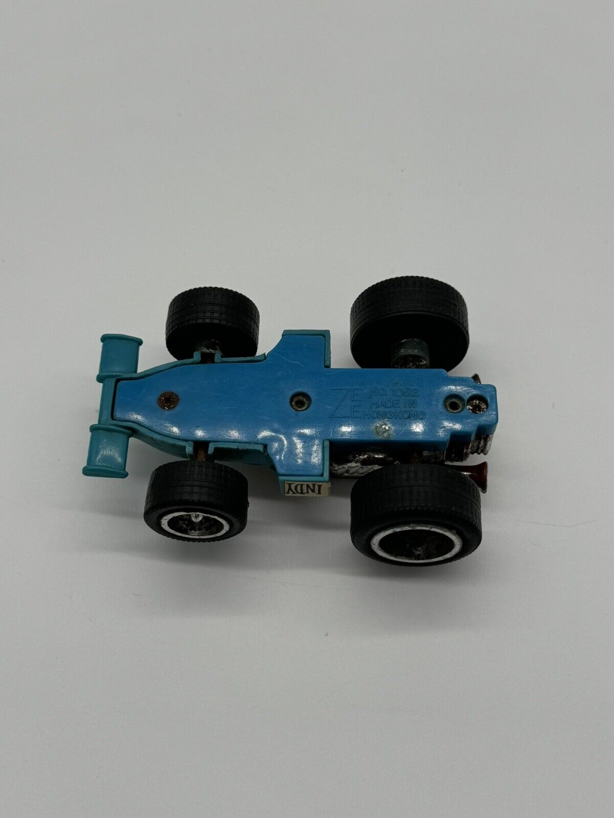 VINTAGE PLASTIC #1052 ZEE TOY INDY #6 7/8 BLUE RACE CAR