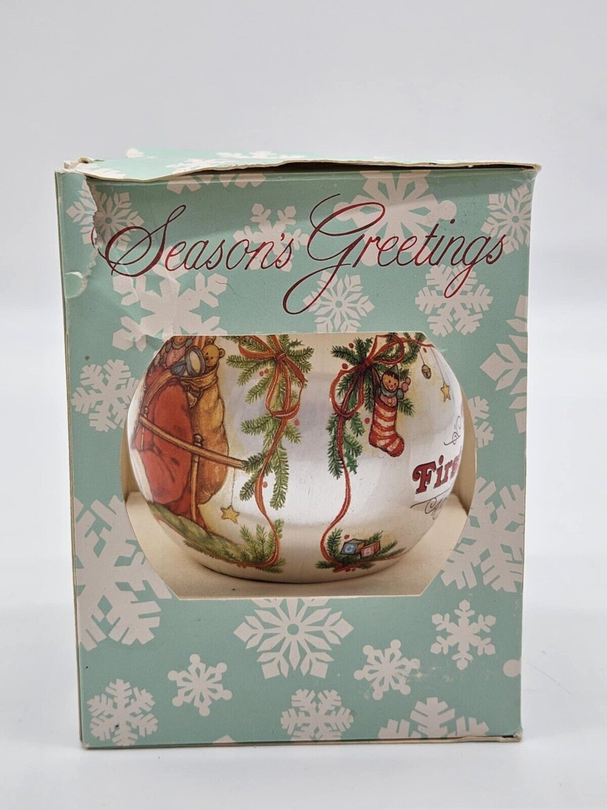 Hallmark 1981 Baby’s First Christmas Ornament Satin Ball Ambassador Vintage