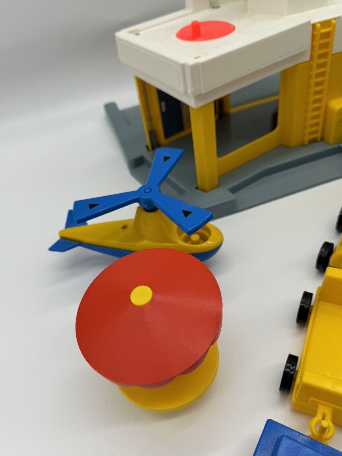 Vintage Fisher Price Little People Airport With Plane, Helicopter& Accessories