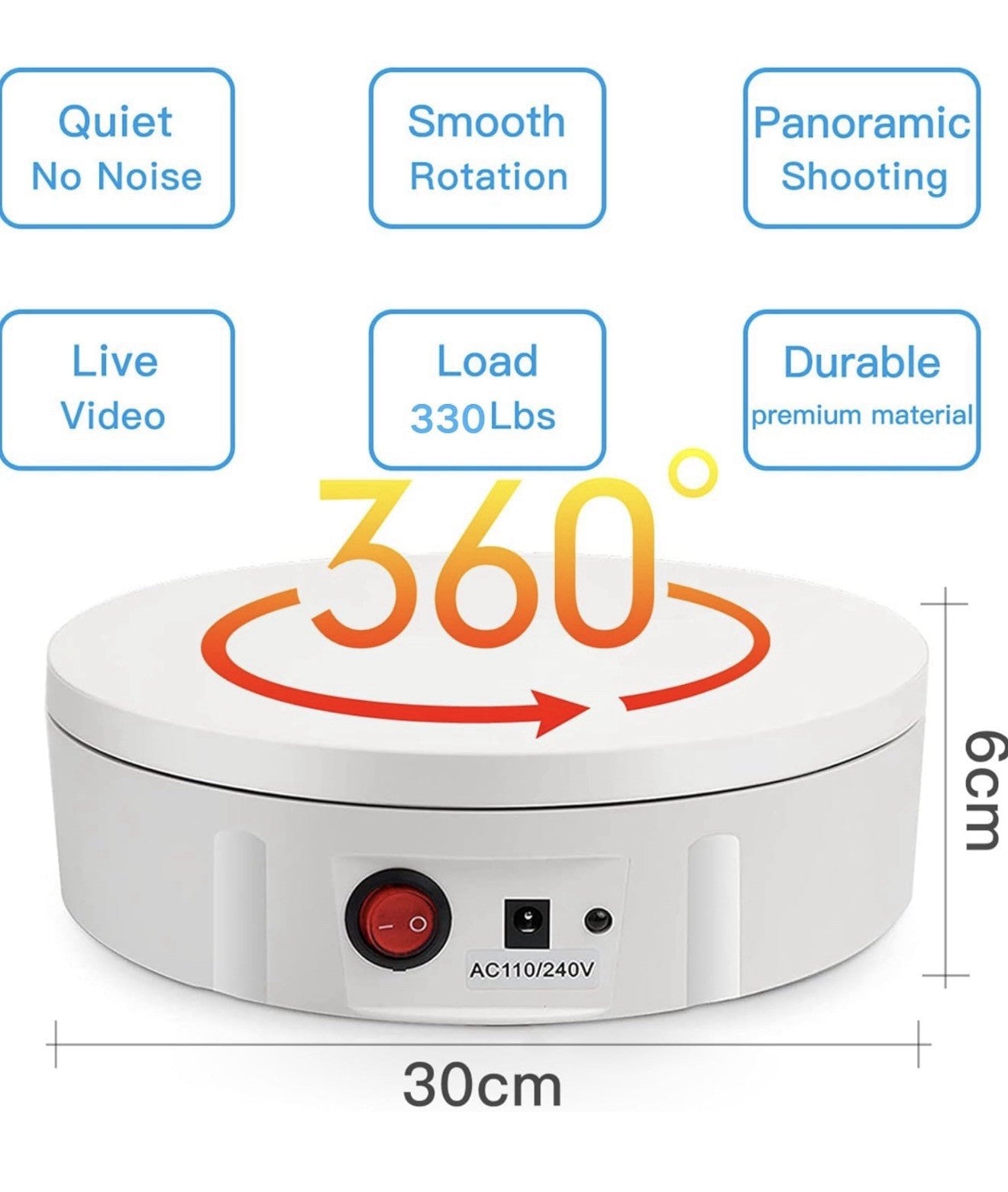 Motorized Rotating Display Stand, 350Lbs Load，360 Degree Electric Rotating Turnt