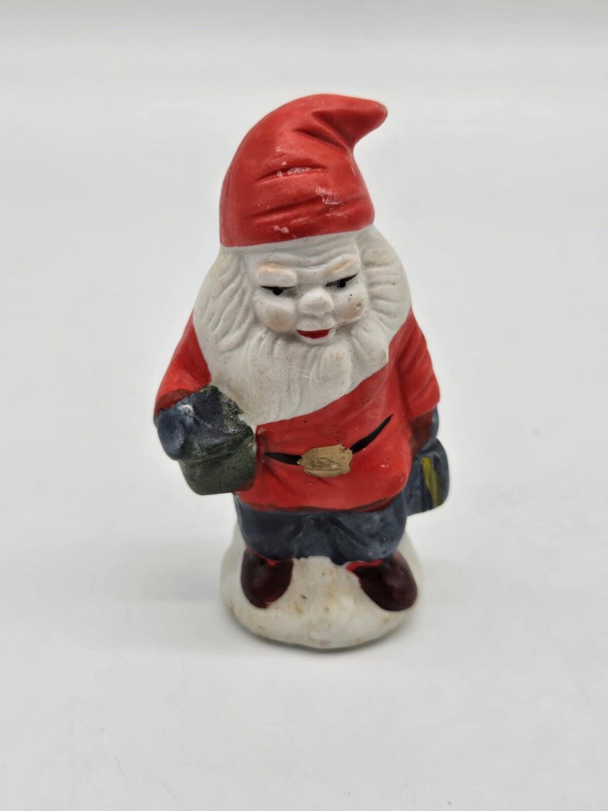 Vintage Ceramic Christmas Scary Gnome Santa Figurine