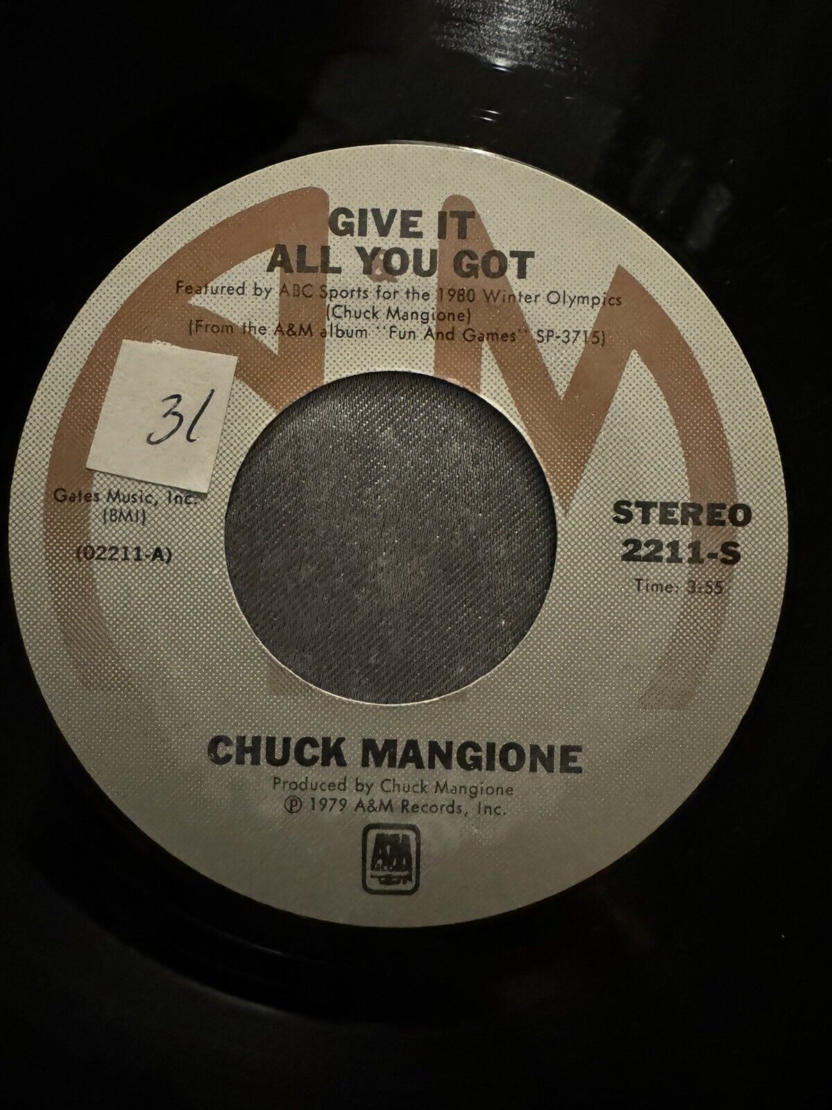 Chuck Mangione – Give It All You Got White Label Promo 7" Vinyl 45  AM-2211