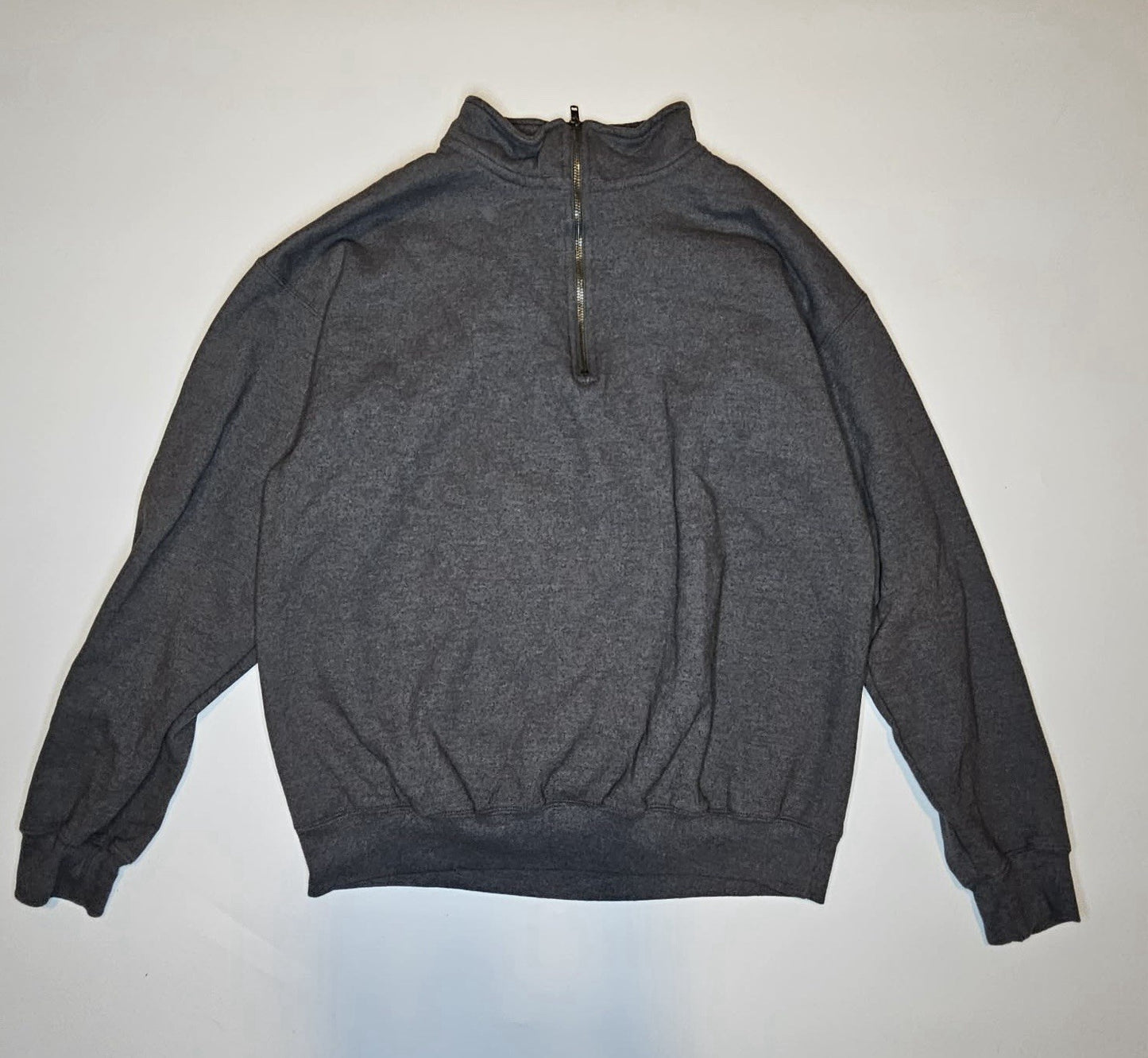 Gildan Heavy Blend Gray 1/4 Zip Pullover Sweatshirt Men’s Sz L