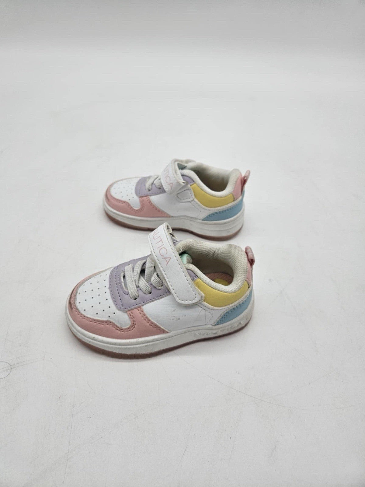 Size 5T Little Girls NAUTICA Sneakers Tennis Shoes White Pink Green