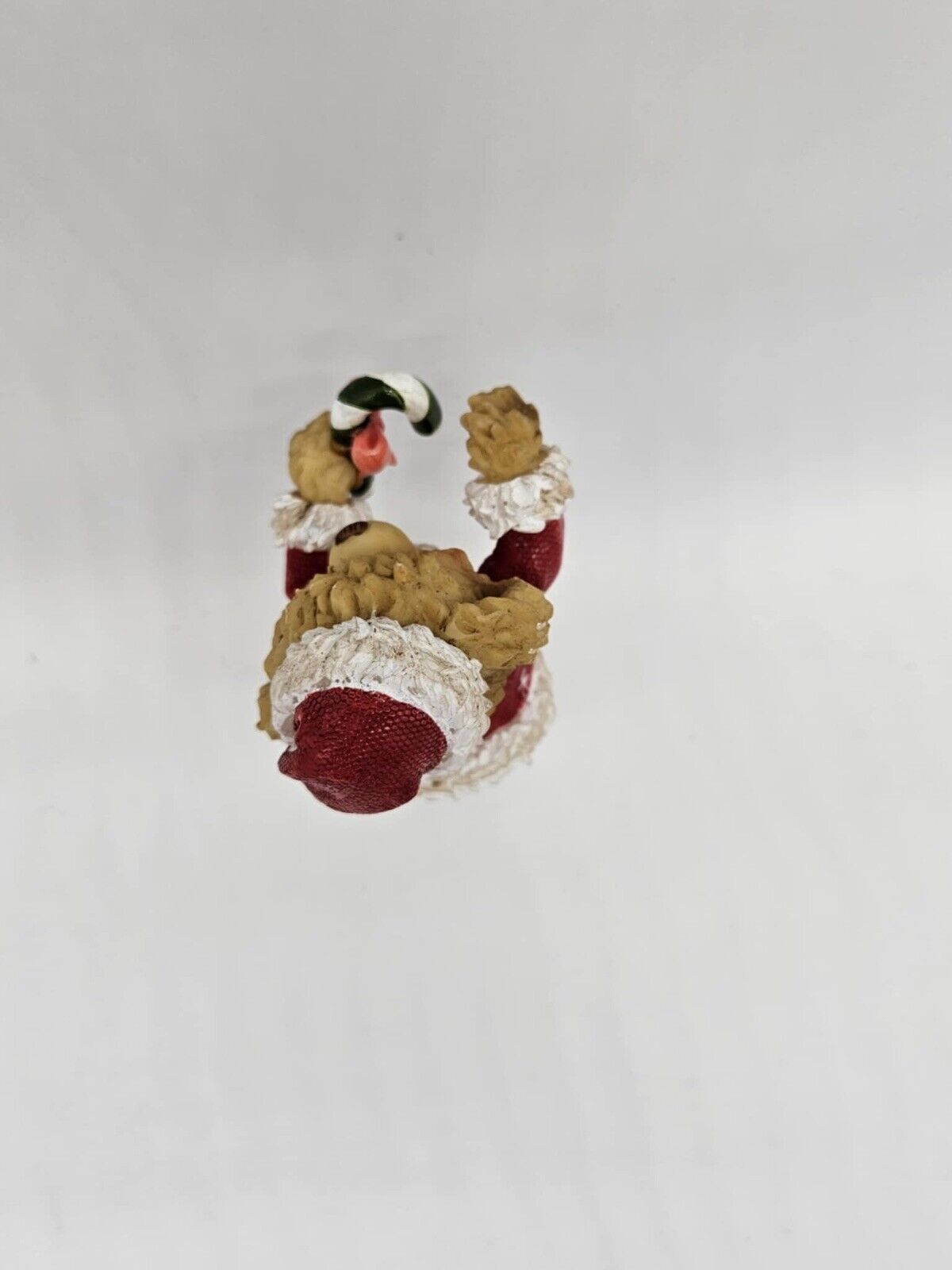 Teddy Bear Holding Christmas Candy Cane Holiday Decor Figurine