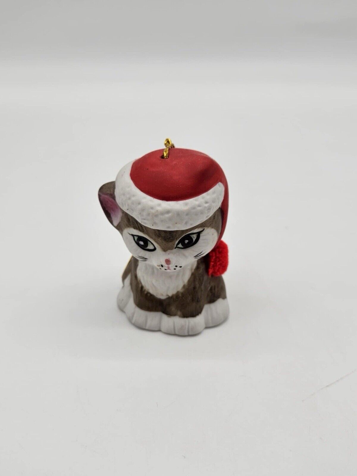 Vintage Lil Chimer Cat Bisque Porcelain Christmas Bell Ornament BOXED T37 Jasco