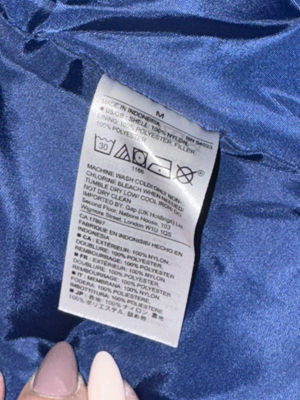 GAP Kids Primaloft Puffer Jacket Coat Upcycled Lightweight Size M Navy Unisex