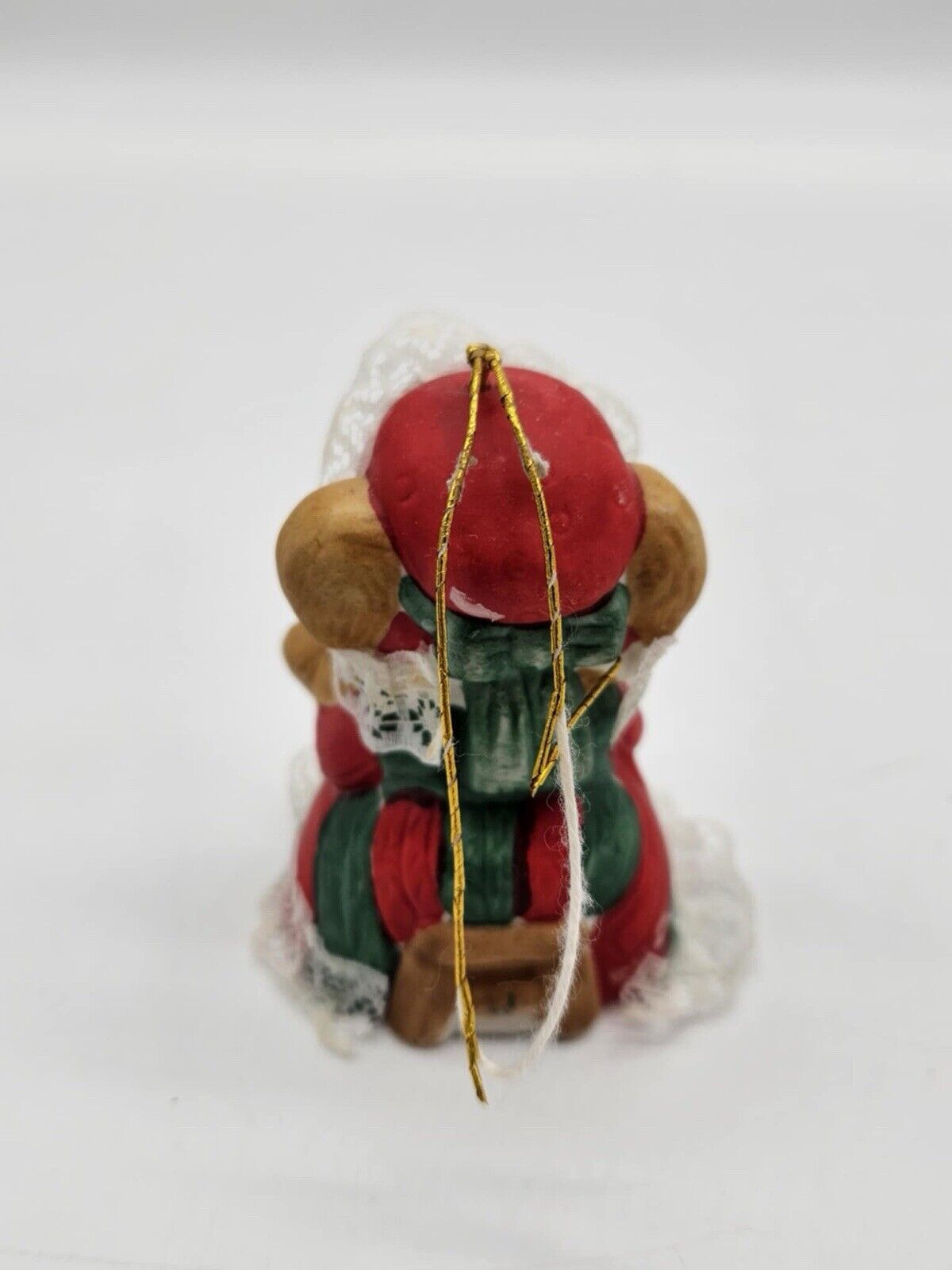 Vintage Jasco Caring Critter Chimers Porcelain Bell Christmas Ornament Mama Bear