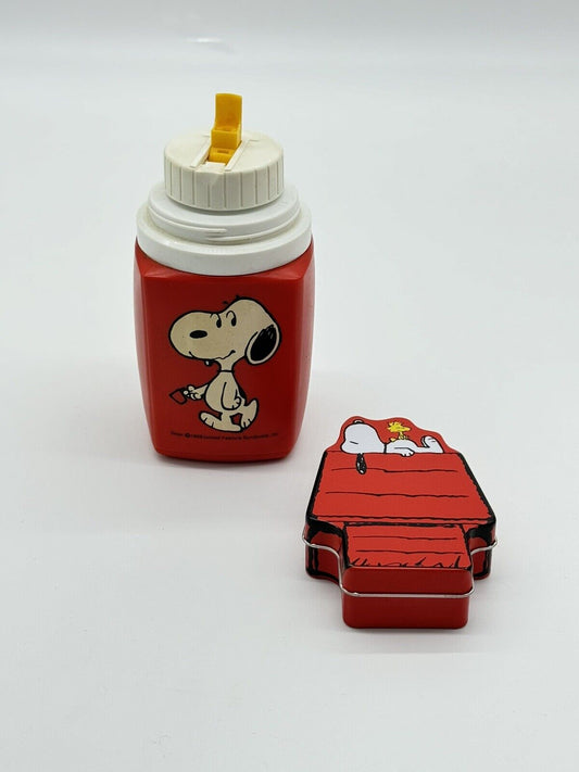 Vintage Snoopy Thermos & Tin