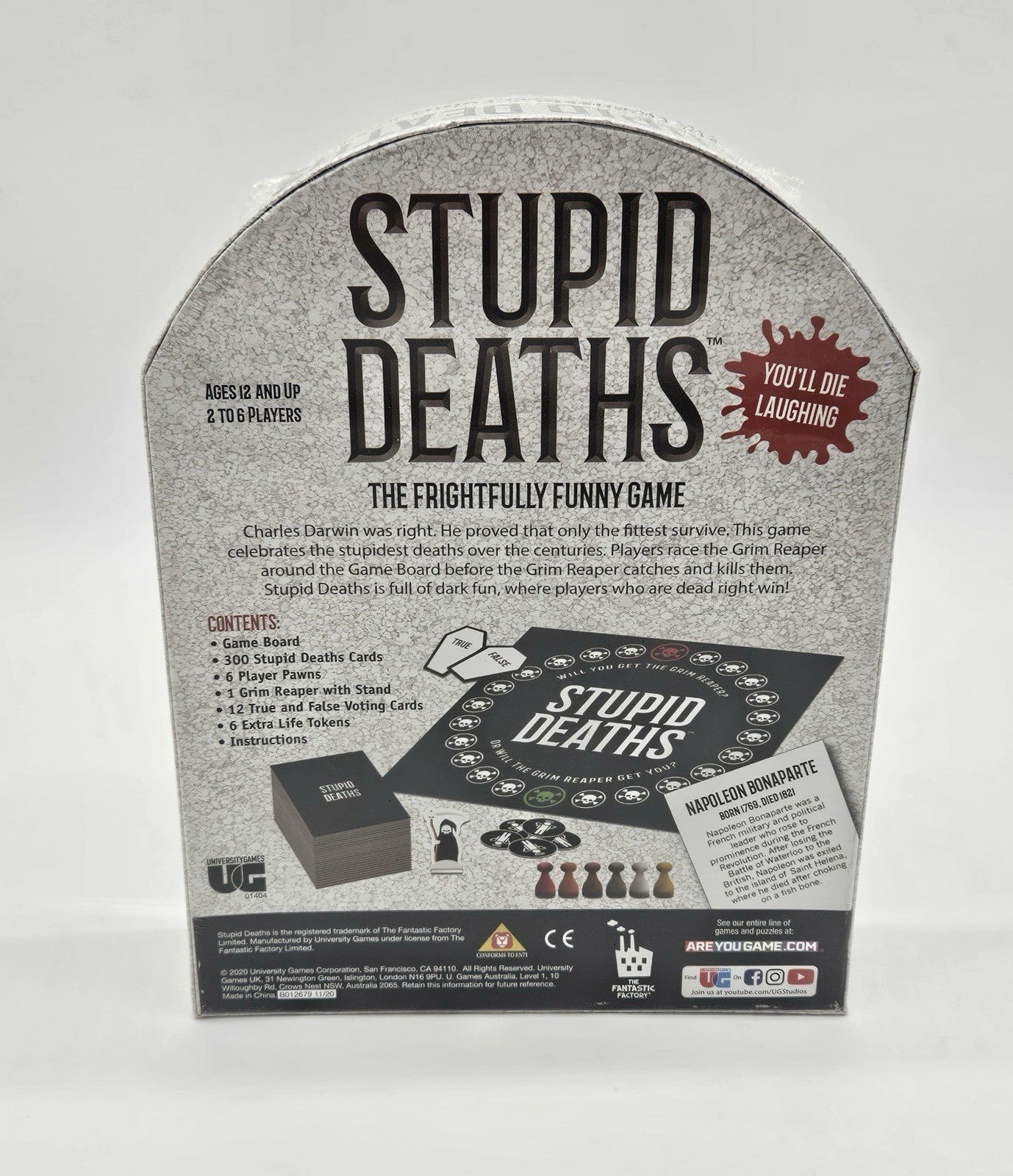 University Games Stupid Deaths Party Board Game Trivia Fun New & Sealed